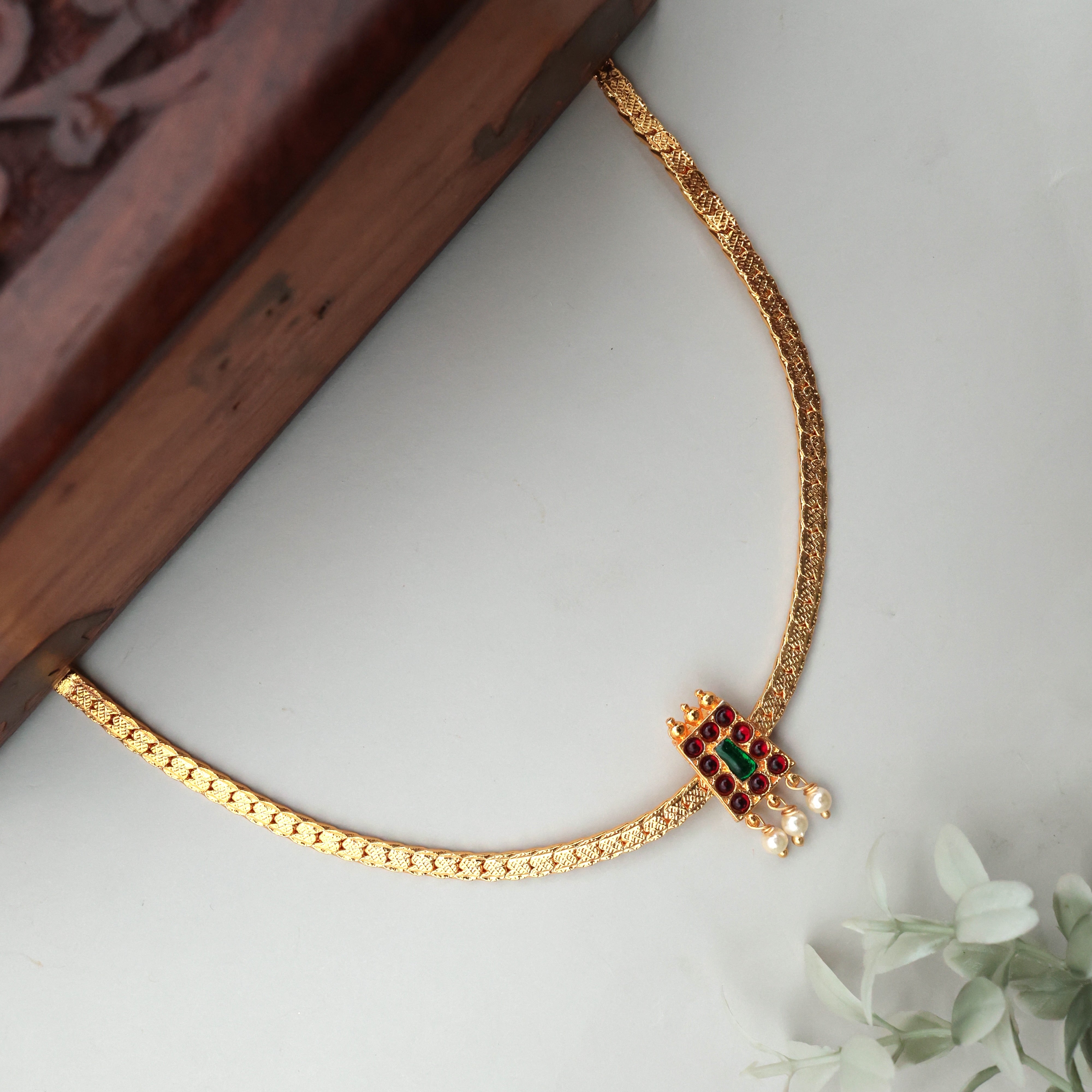 Traditional Single Bit Kemp Attigai Necklace