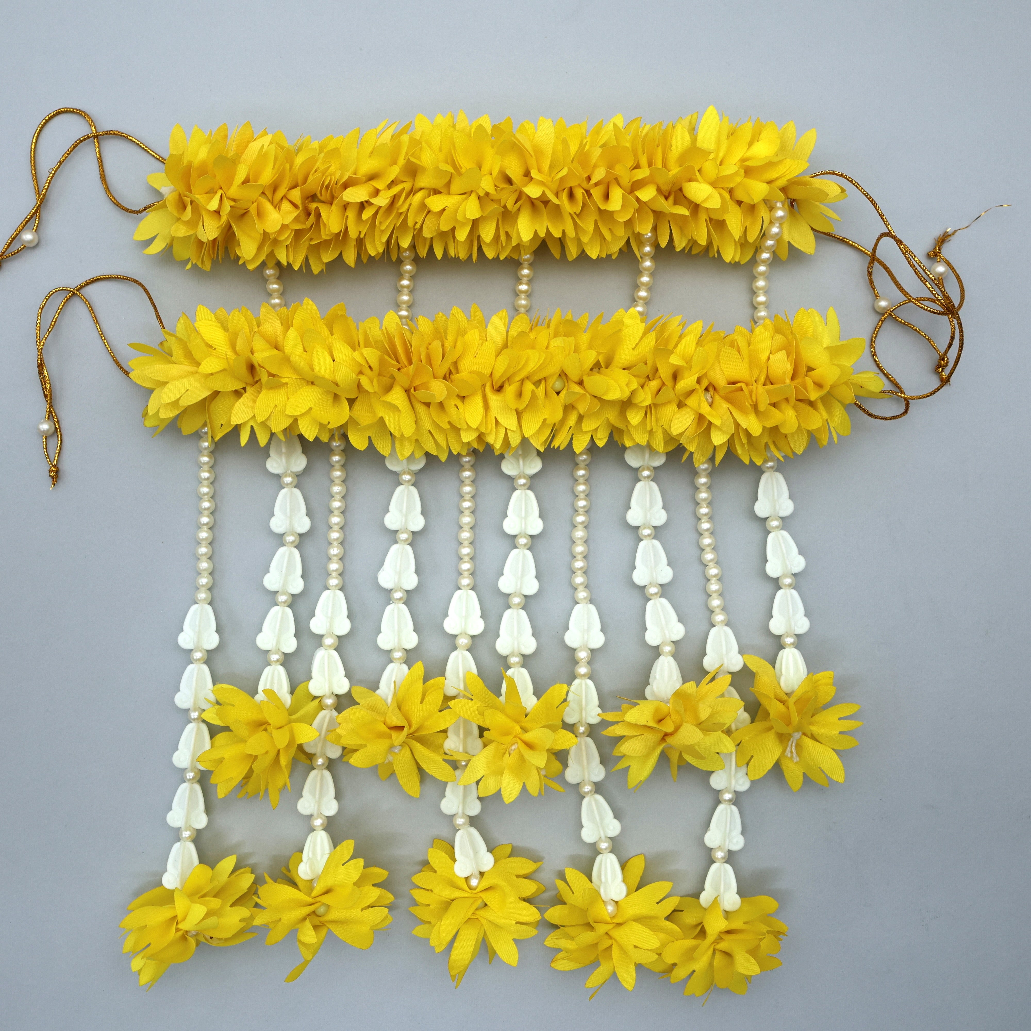 HANDMADE ARTIFICIAL PICHI FLOWER LAMP THORAN (ONE PAIR) - LEMON YELLOW