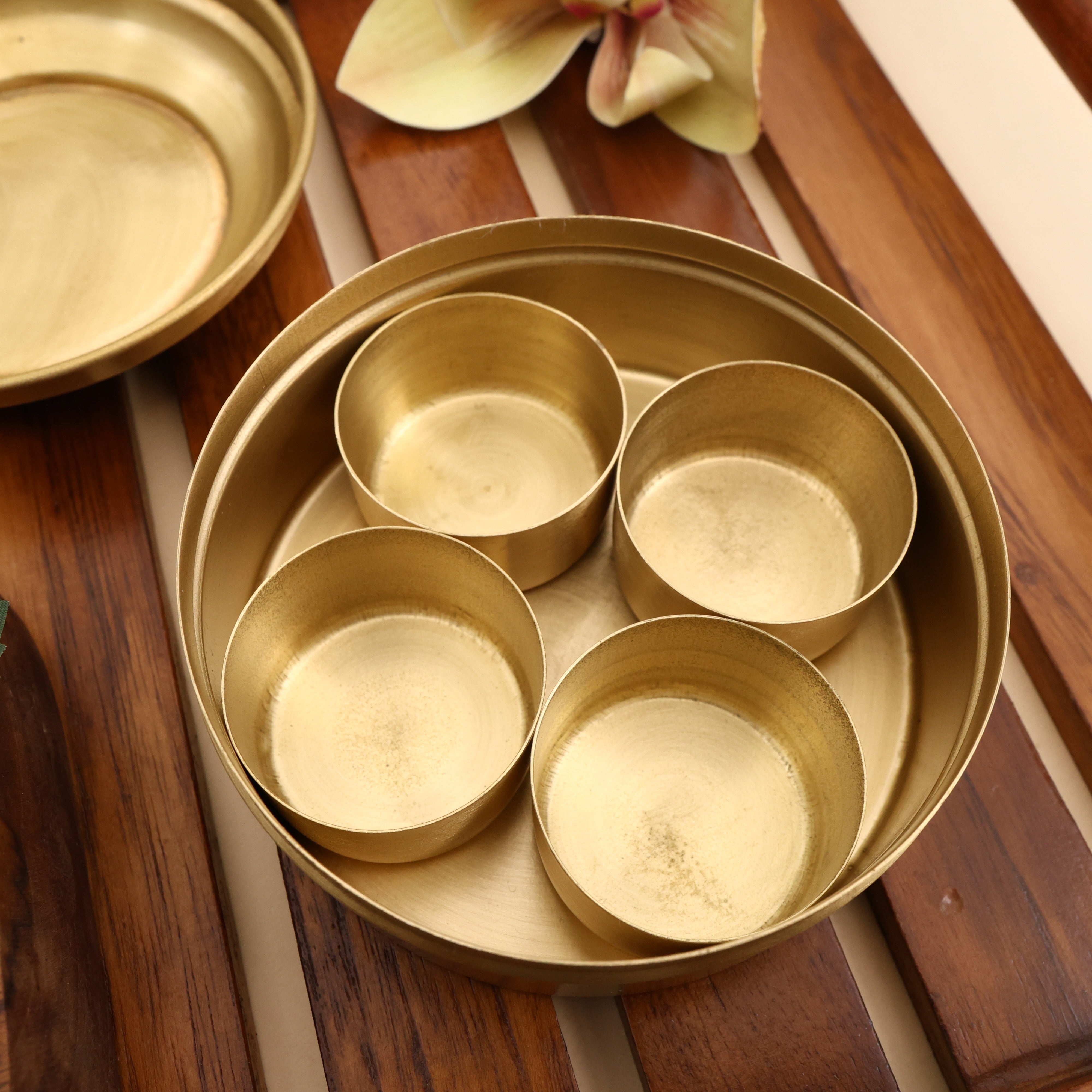 Kolam Brass 4” Spice Box/Masala Dabba