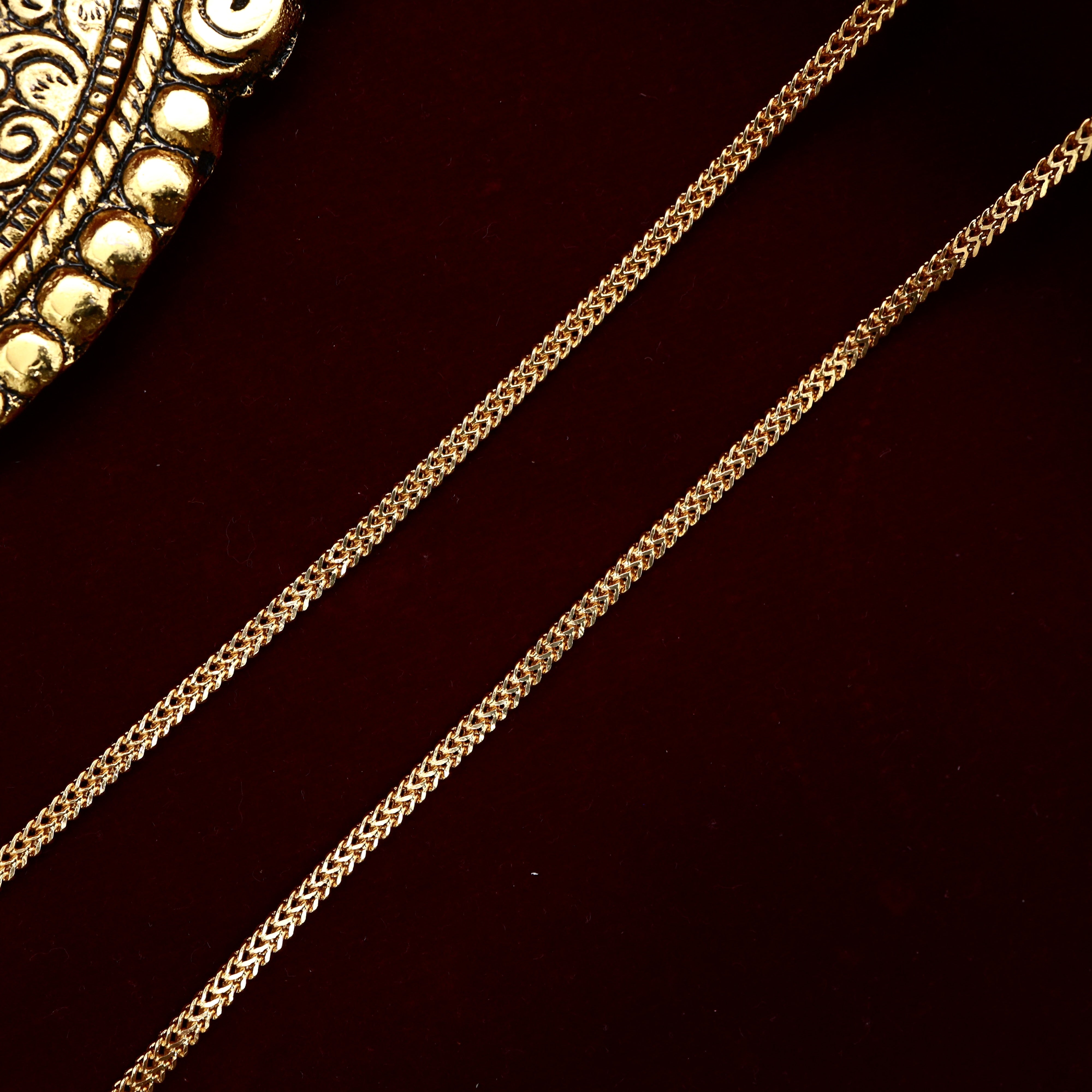 Real Gold Tone Plain Anklets For Women - 10.5 inches