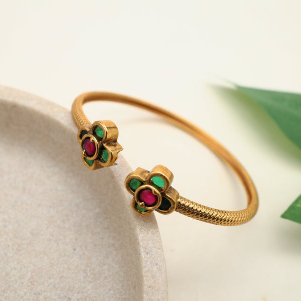 Cute Four Petal Flower Adjustable Kada Bracelet