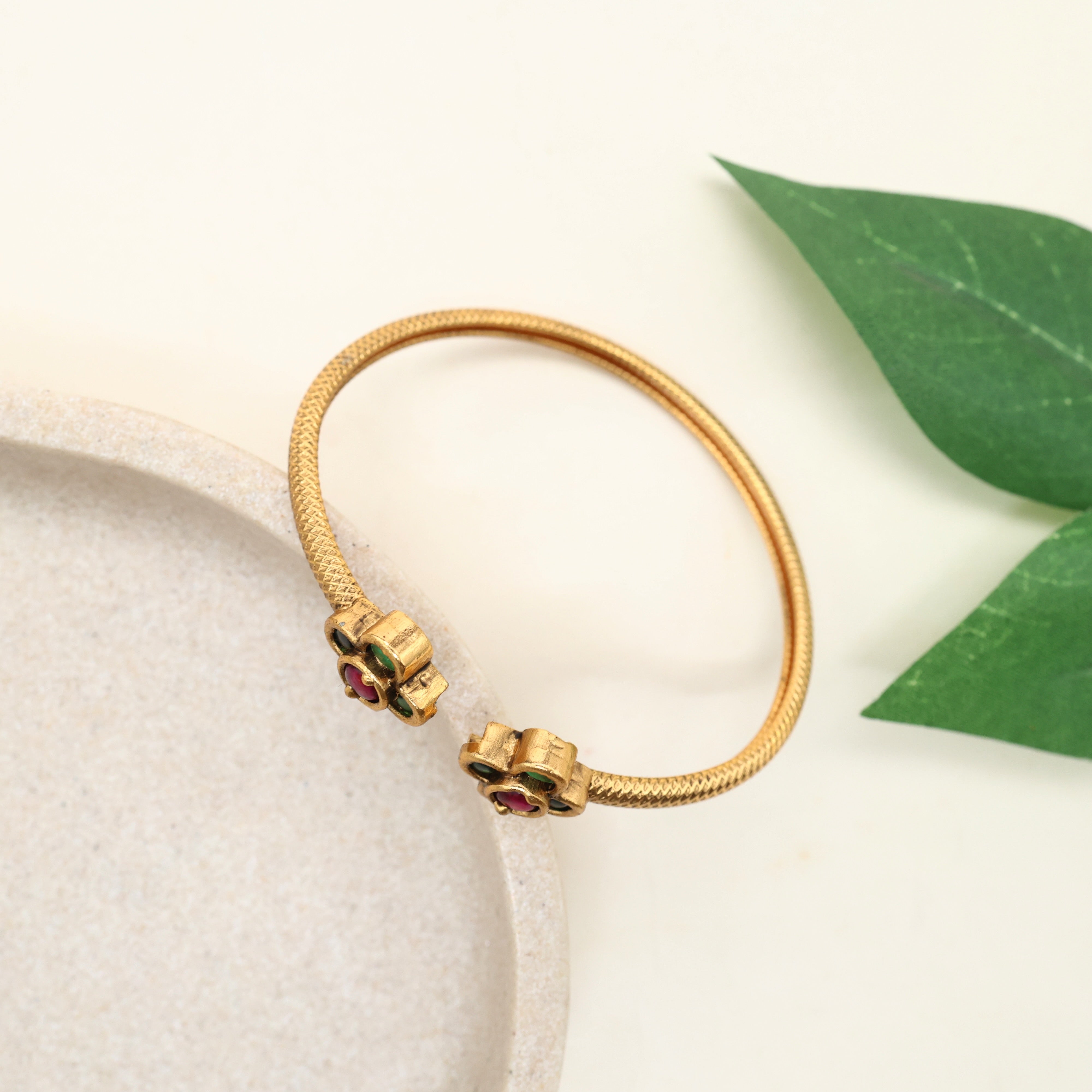 Cute Four Petal Flower Adjustable Kada Bracelet