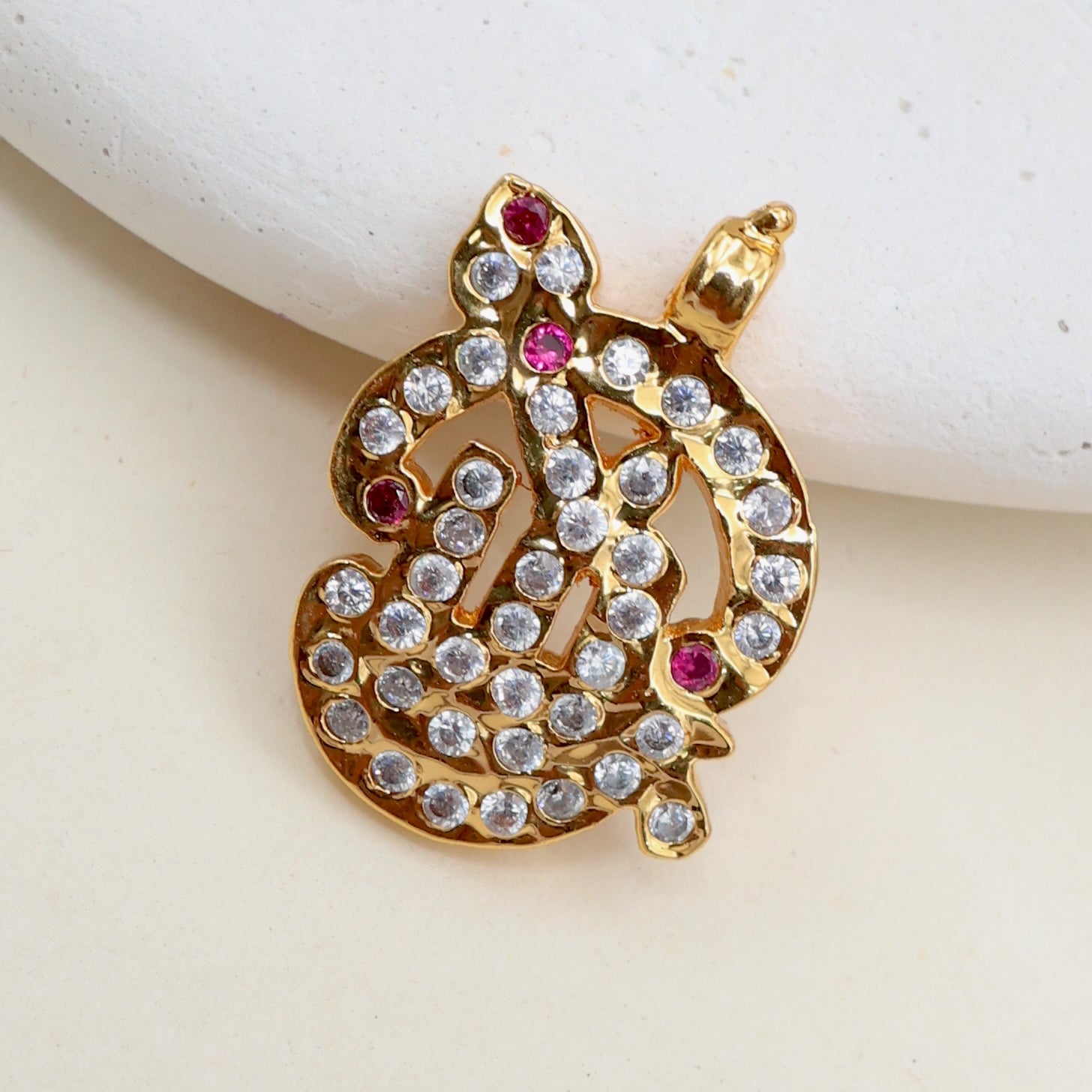 Real Gold Look Panchaloga Impon Divine OM Small Pendant