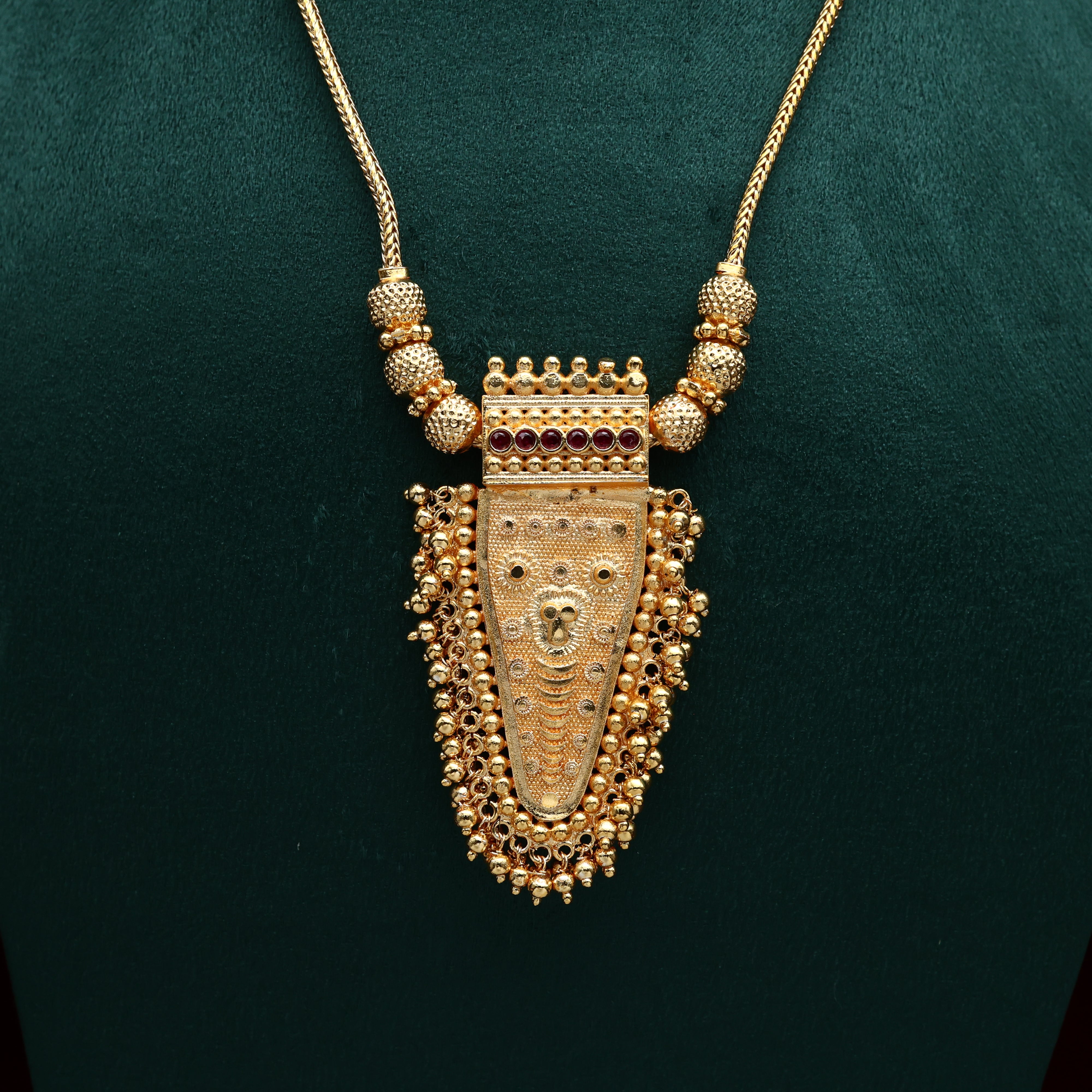 Real Gold Tone Traditional Kerala Nettipattam Necklace