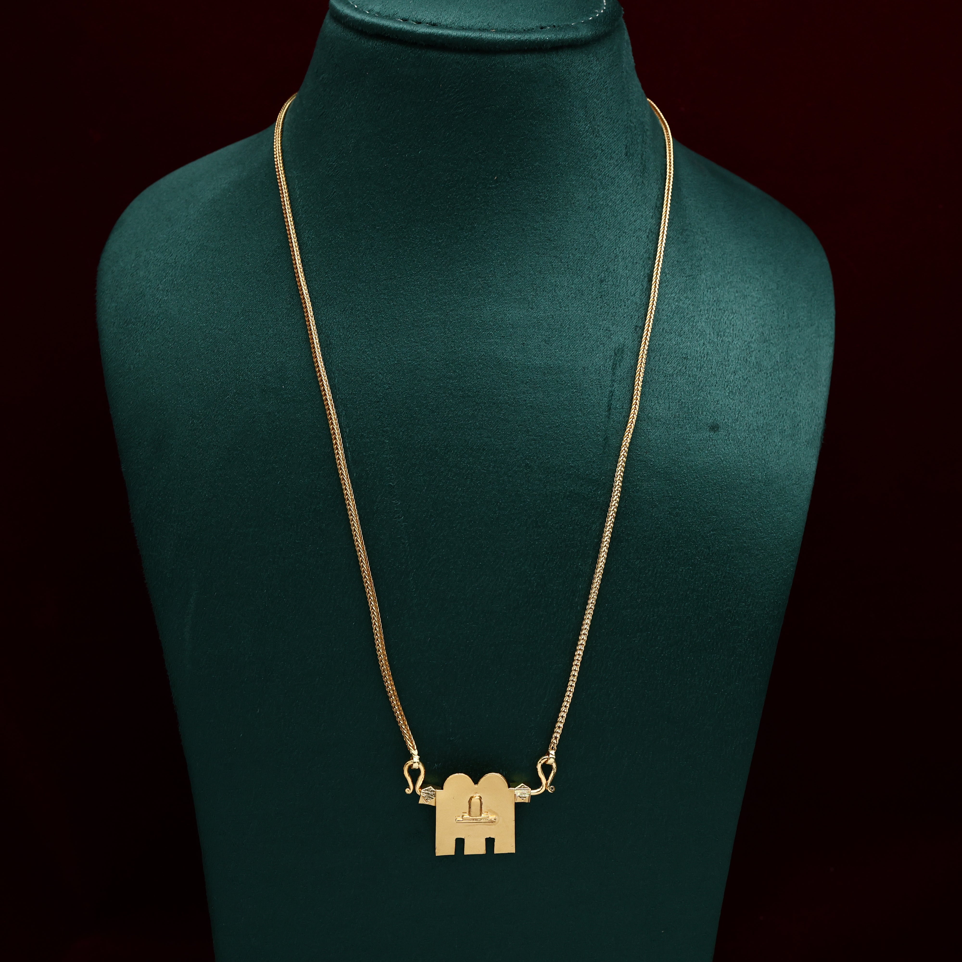 Real Gold Tone Lingam Ela Thali Chain Mangalyam