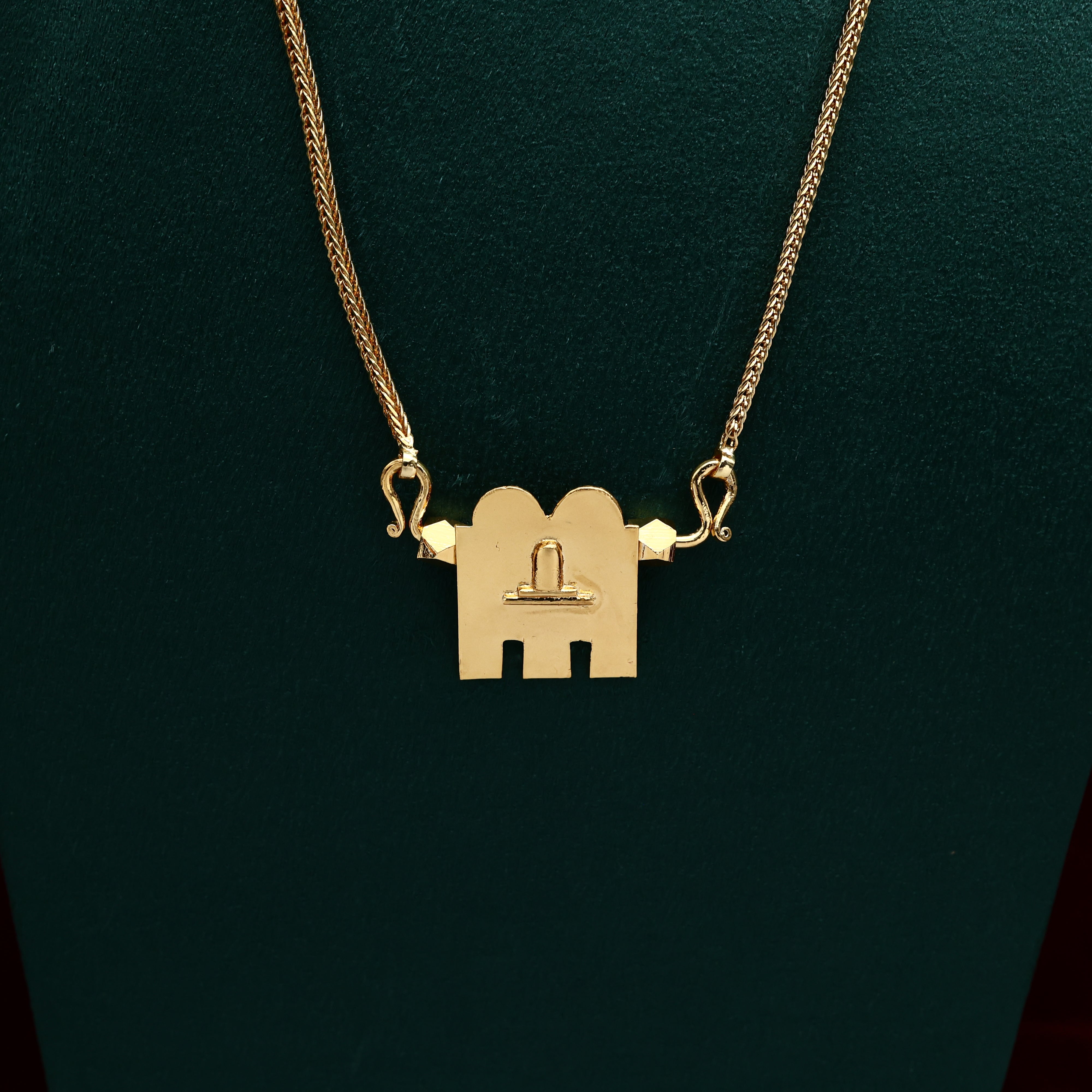 Real Gold Tone Lingam Ela Thali Chain Mangalyam