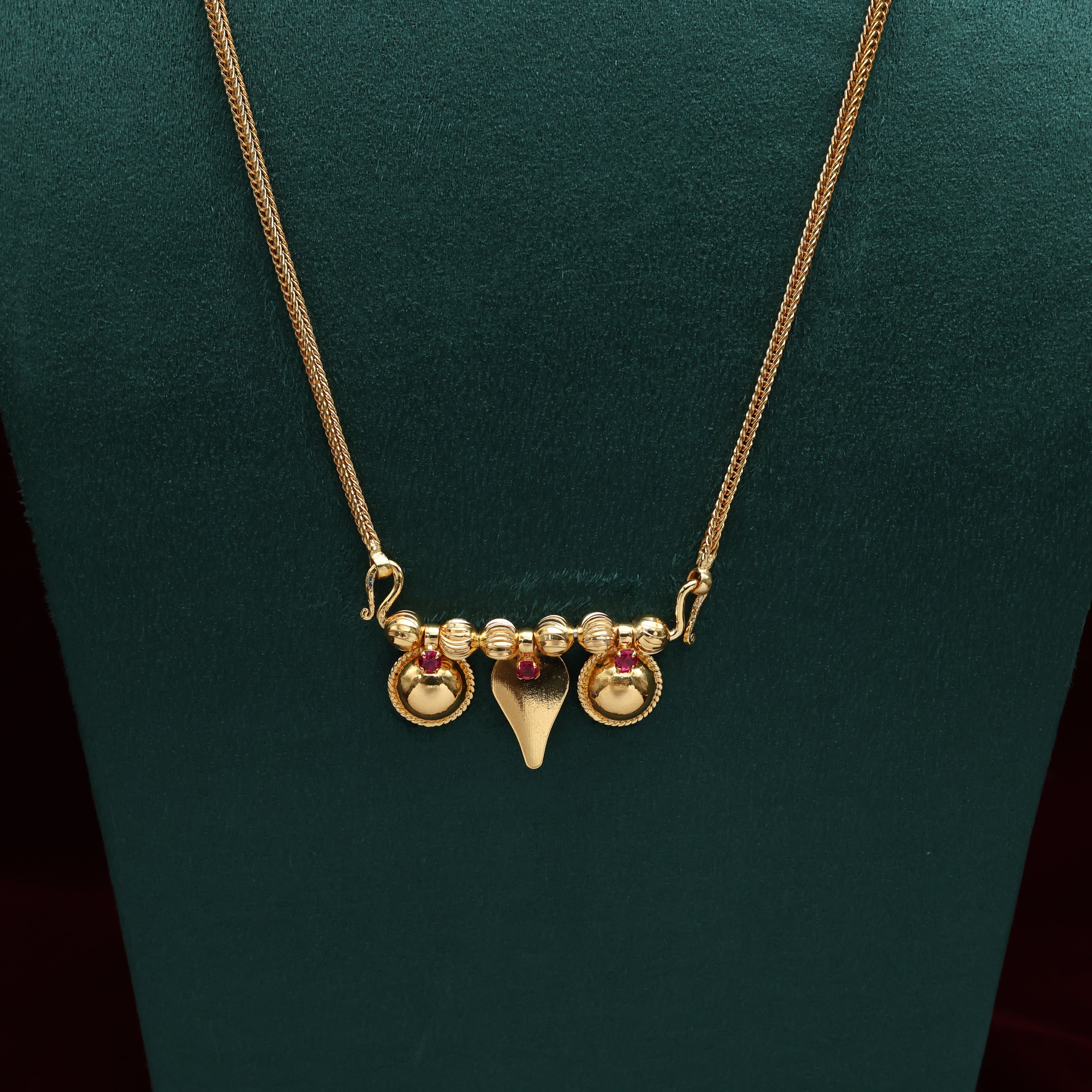 Real Gold Tone Pottu Ela Thali Chain