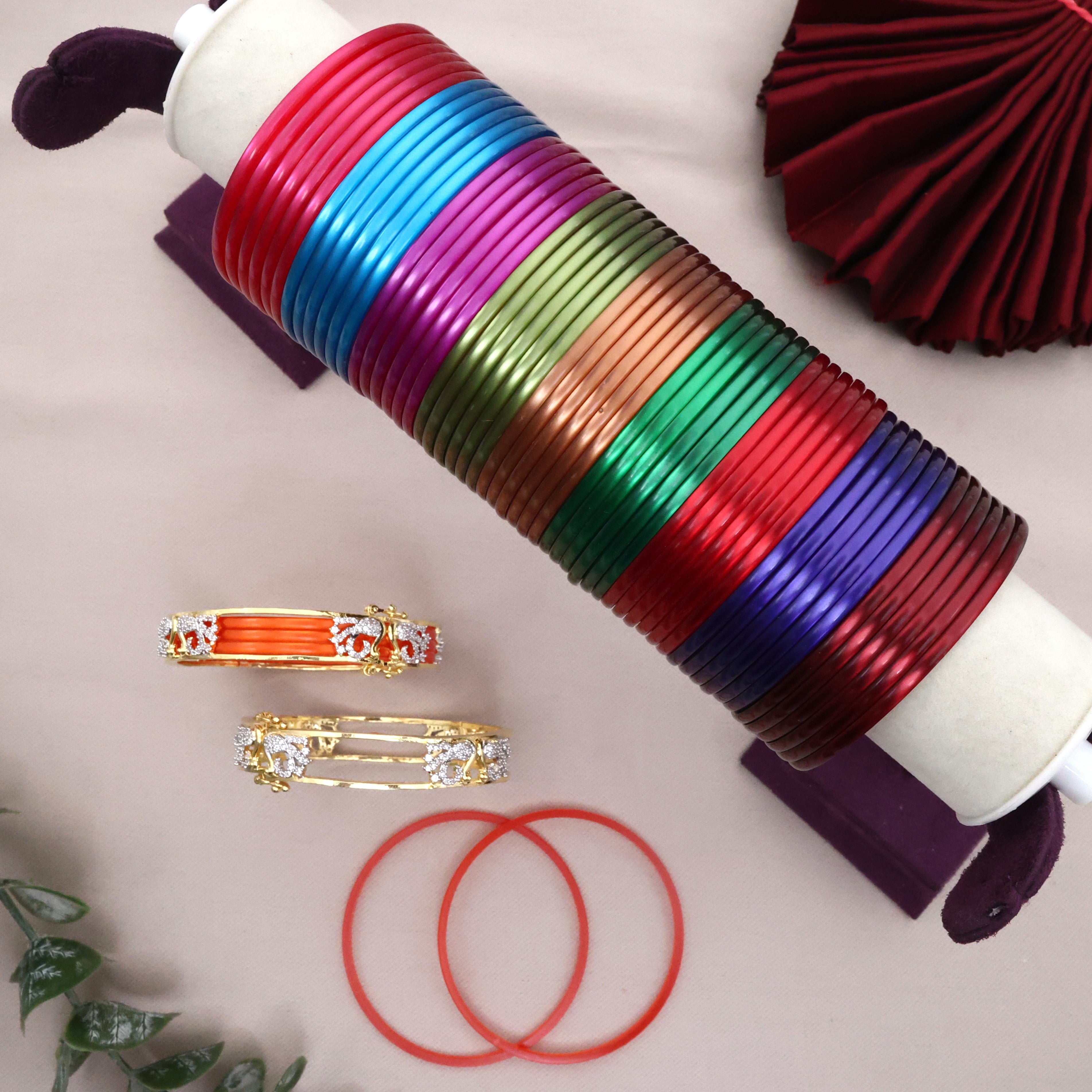 10 in 1 Premium Diamond Look Swan Interchangeable Bangles Set