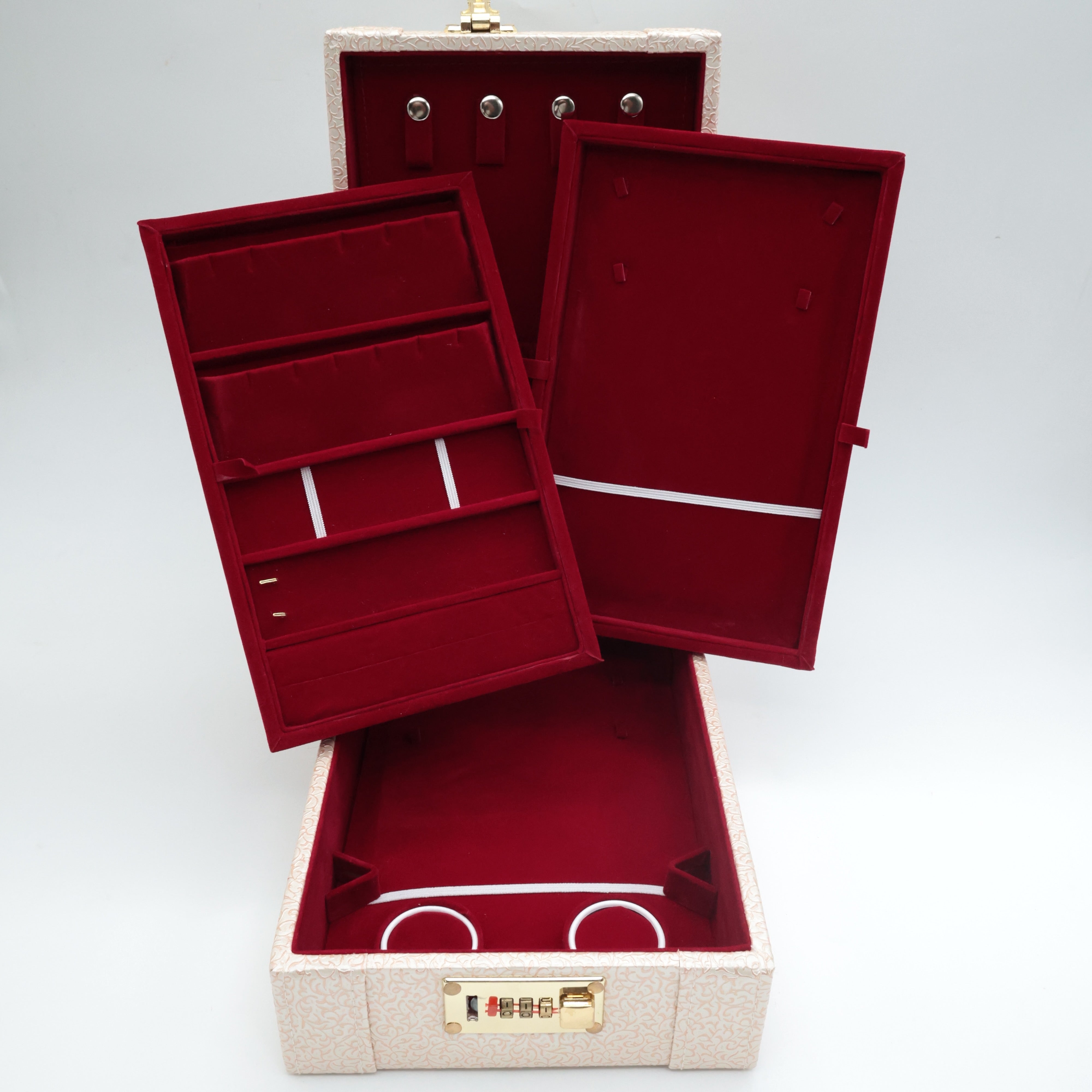 3 Layer Portable Jewellery Organiser With Number Lock - Jewellery Organiser For Locker