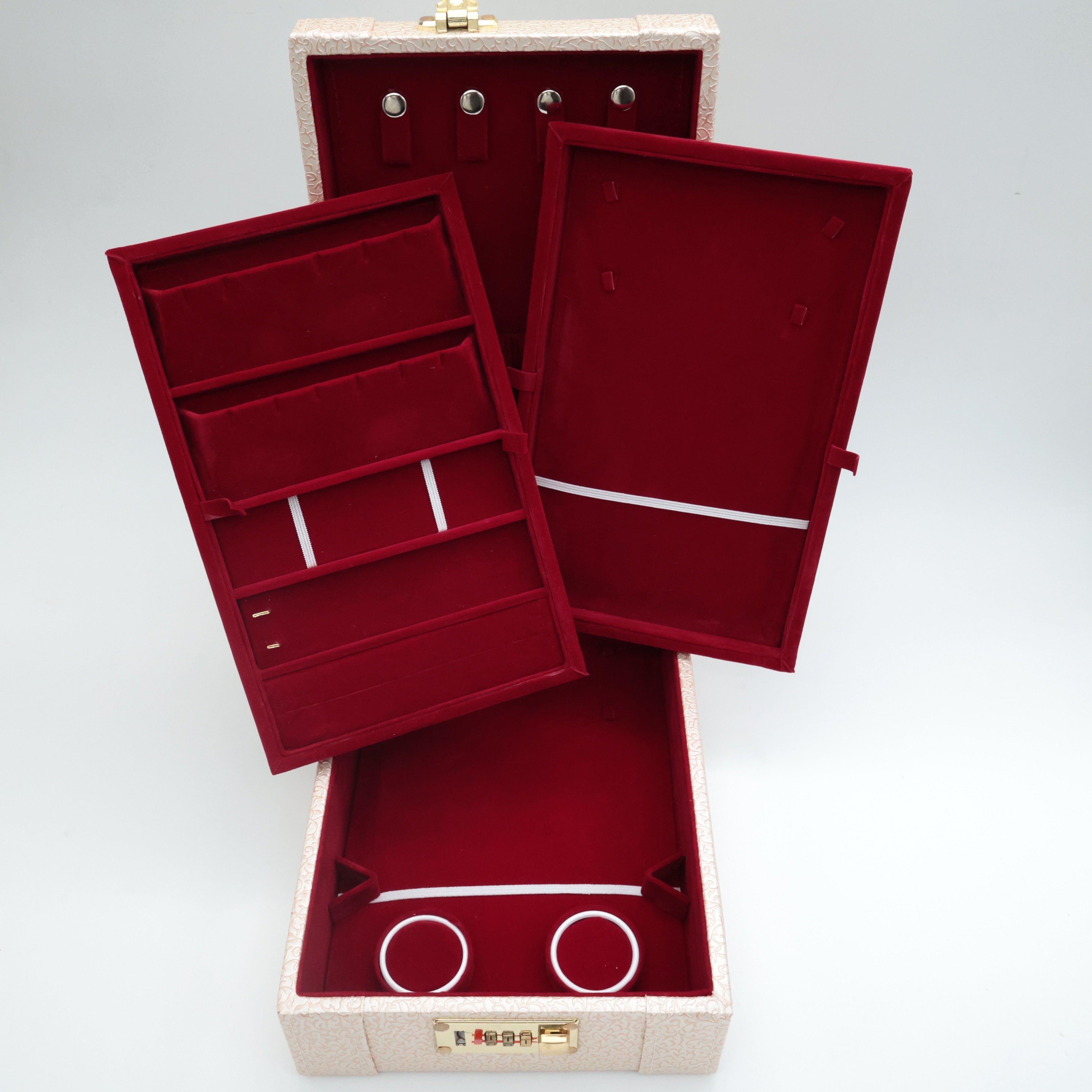 3 Layer Portable Jewellery Organiser With Number Lock - Jewellery Organiser For Locker