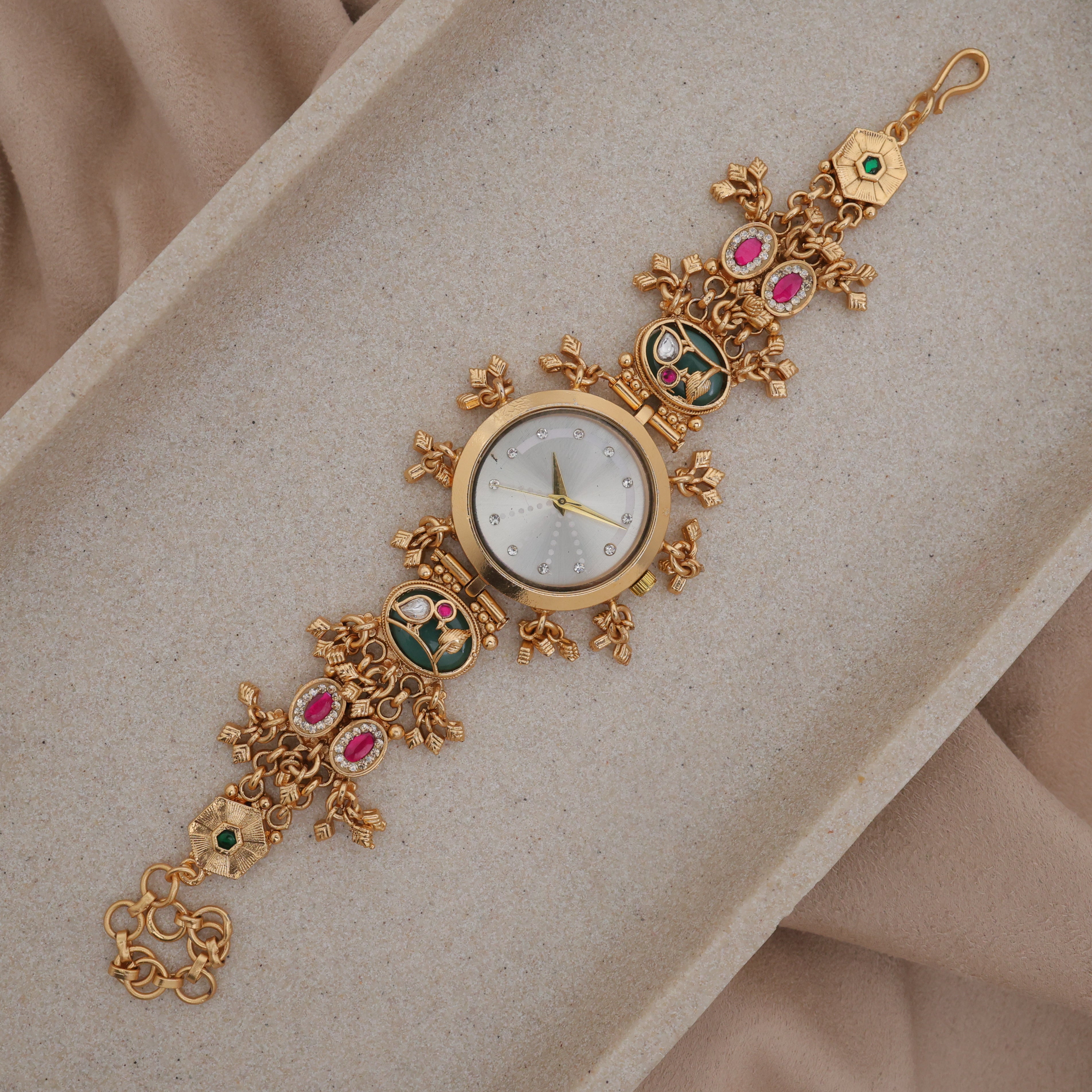 Gold Tone Rich Heritage Little Bird Kashmiri Bracelet Watch