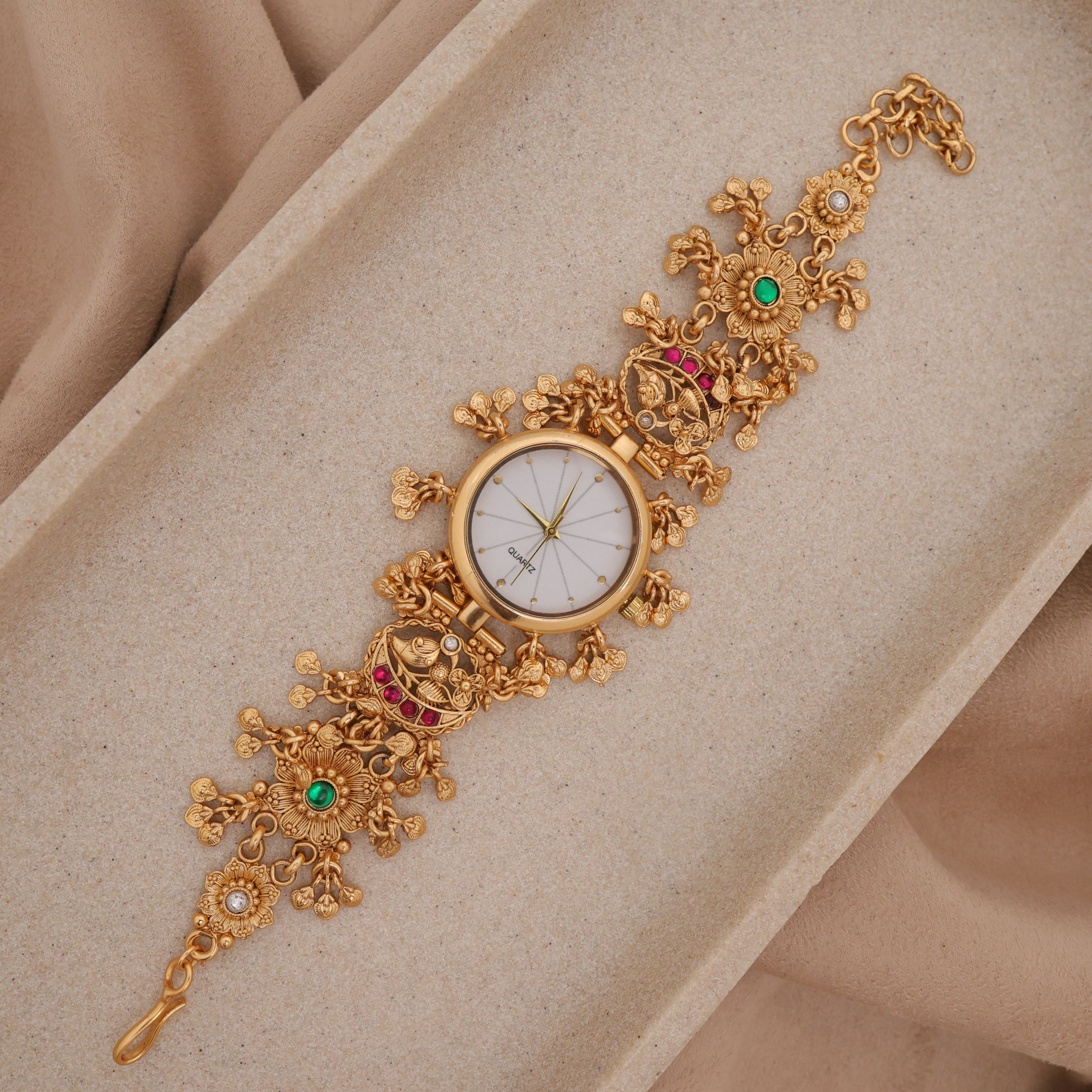 Gold Tone Rich Heritage Kemp Kundan Bracelet Watch