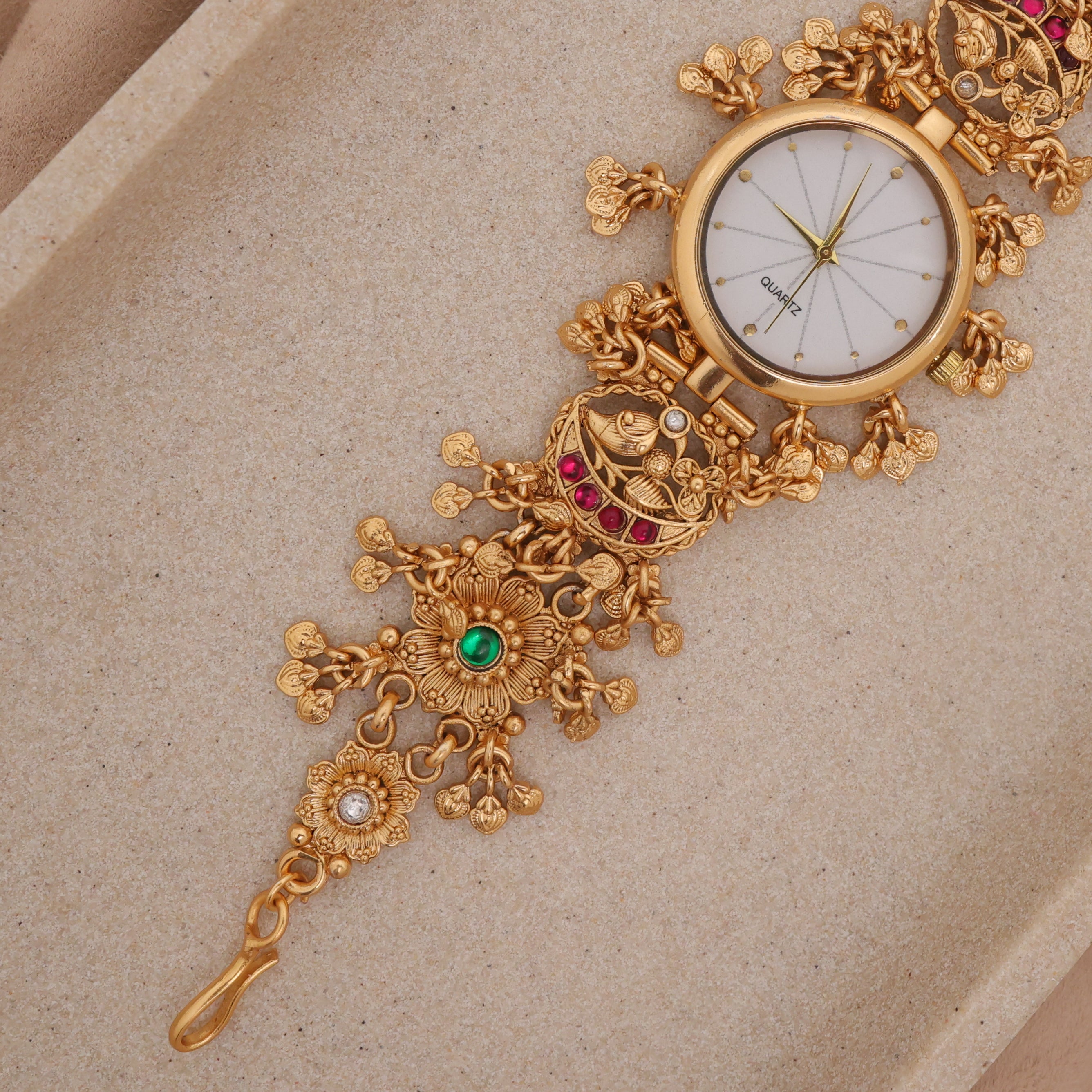 Gold Tone Rich Heritage Kemp Kundan Bracelet Watch