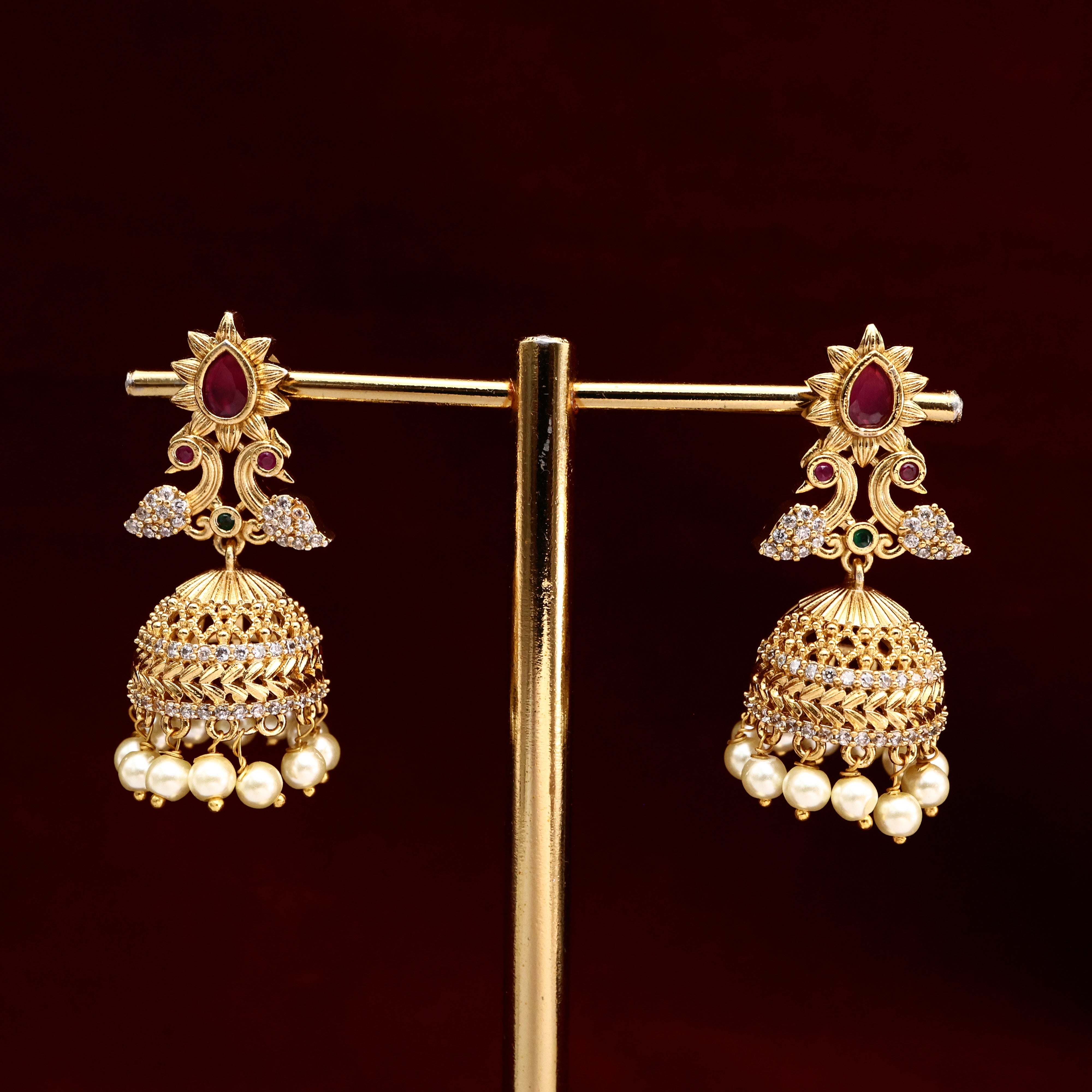 Antique AD Rettapakshi Jhumkas