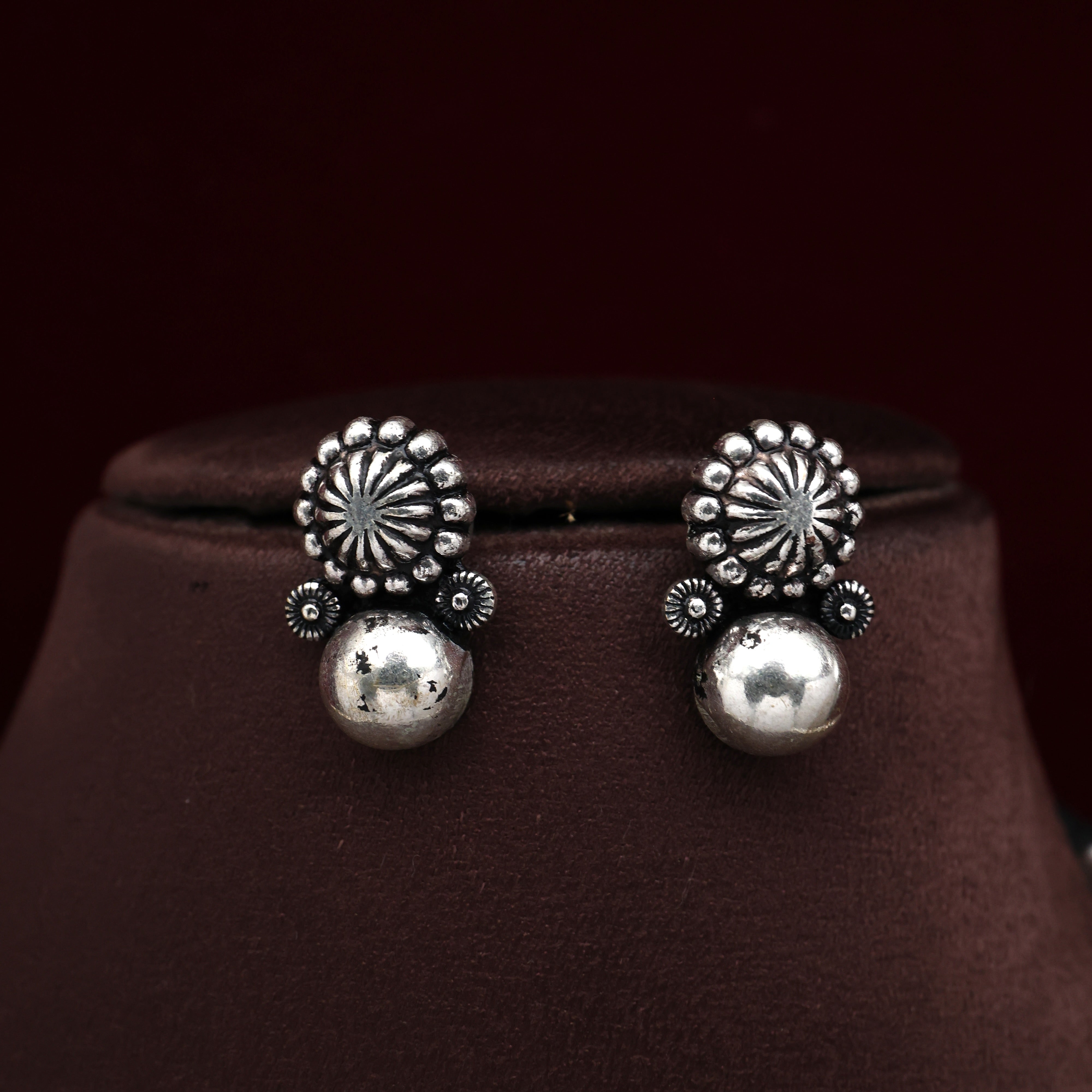 Antique Silver Look Traditional Vintage Kolhapuri Double Layer Round Beads Haar Set