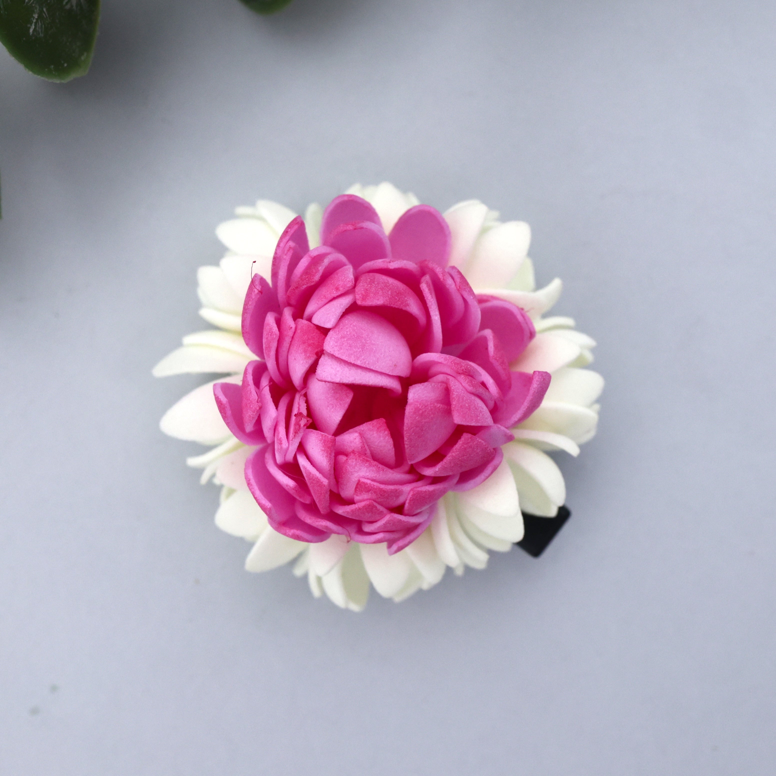 Handmade Real Look Foam Jasmine Lotus Alligator Pin Hair Clip
