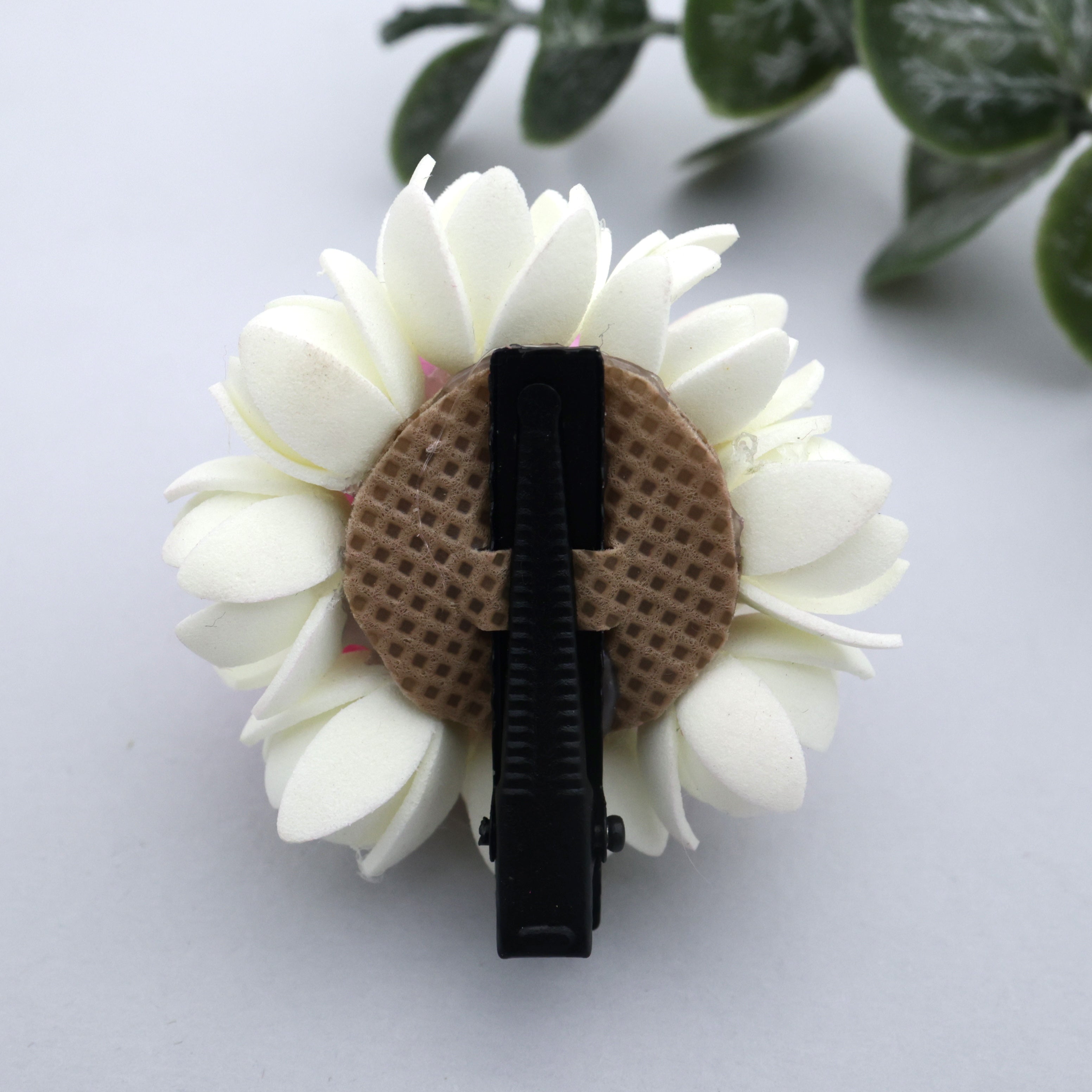 Handmade Real Look Foam Jasmine Lotus Alligator Pin Hair Clip