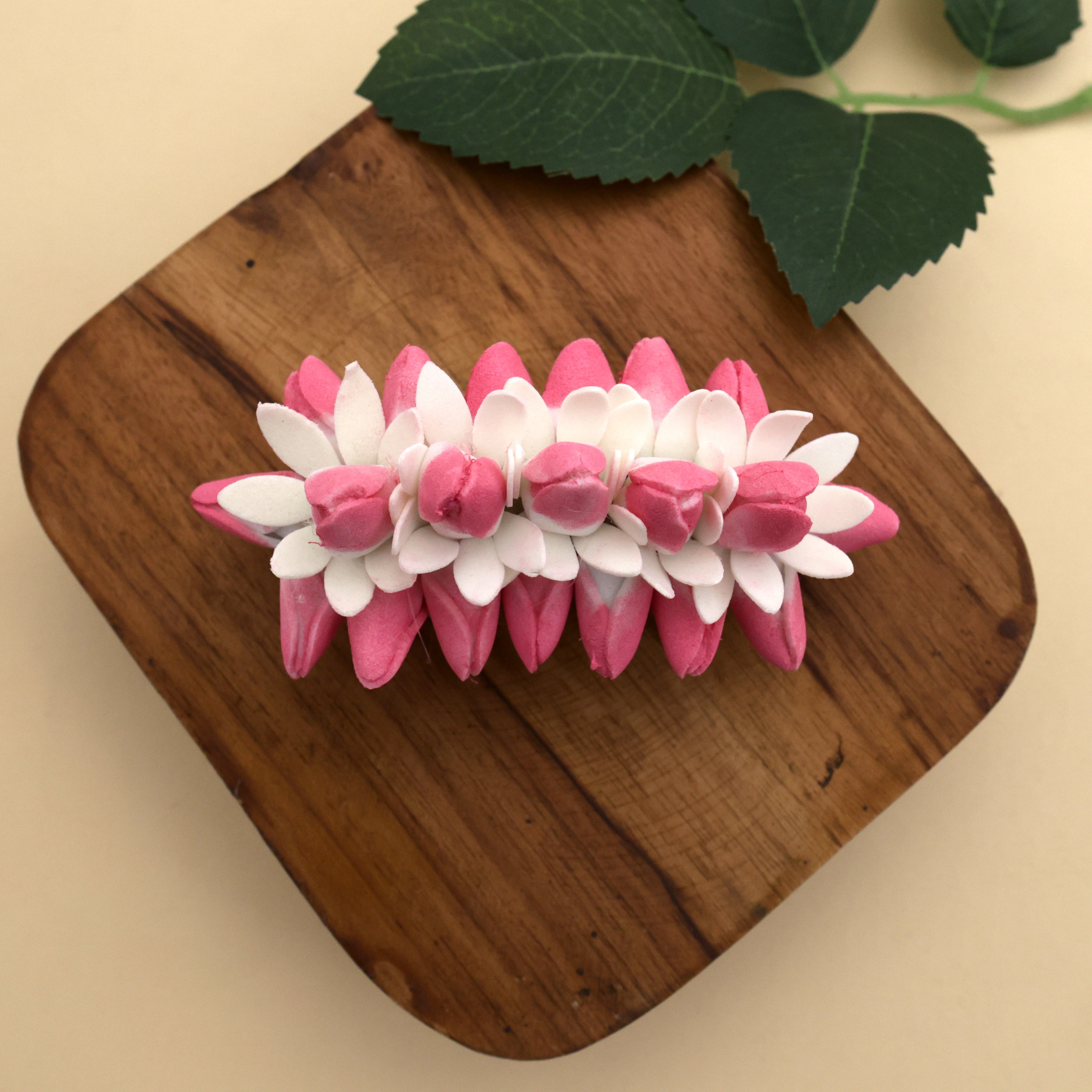 Handmade Foam Cherry Bud French Barrette Hair Clip