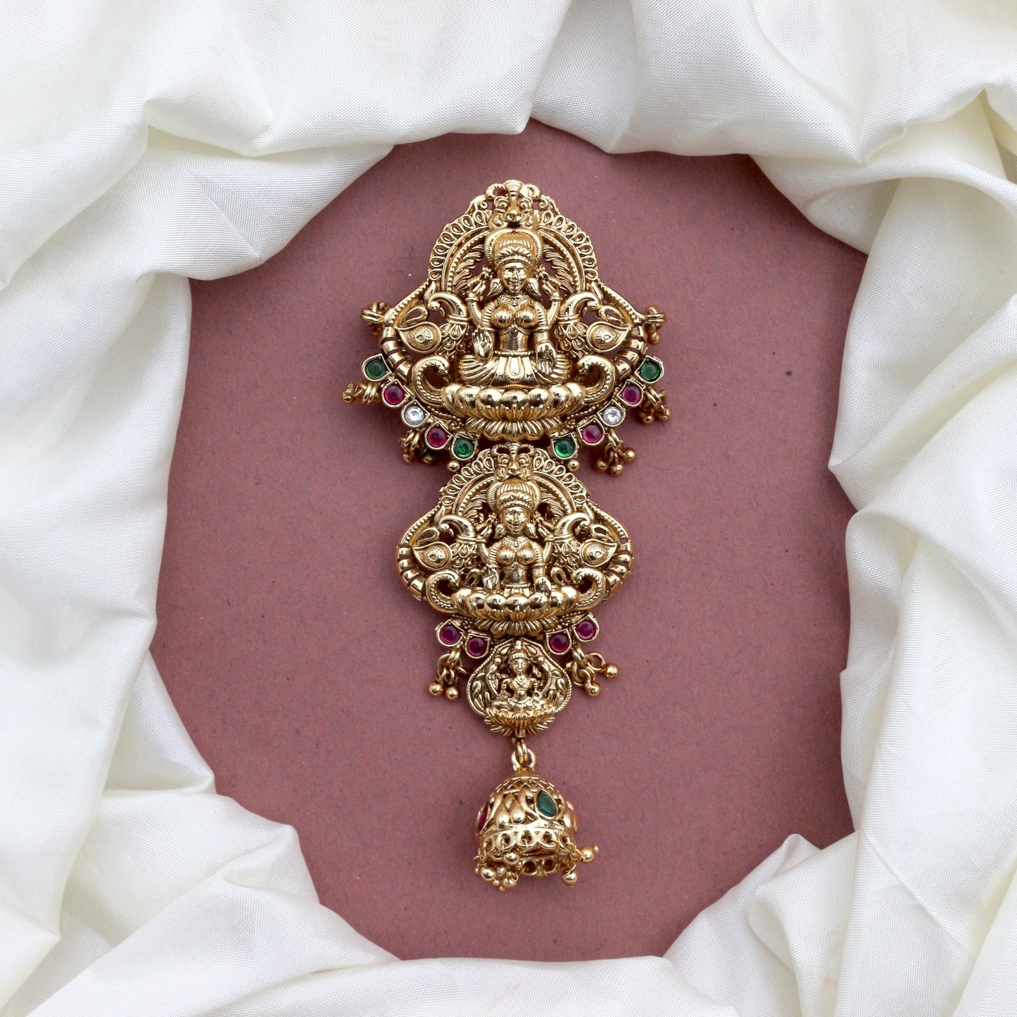 Premium Antique Gold Nagas Kemp Junior Bridal Choti - 3 Step Lakshmi