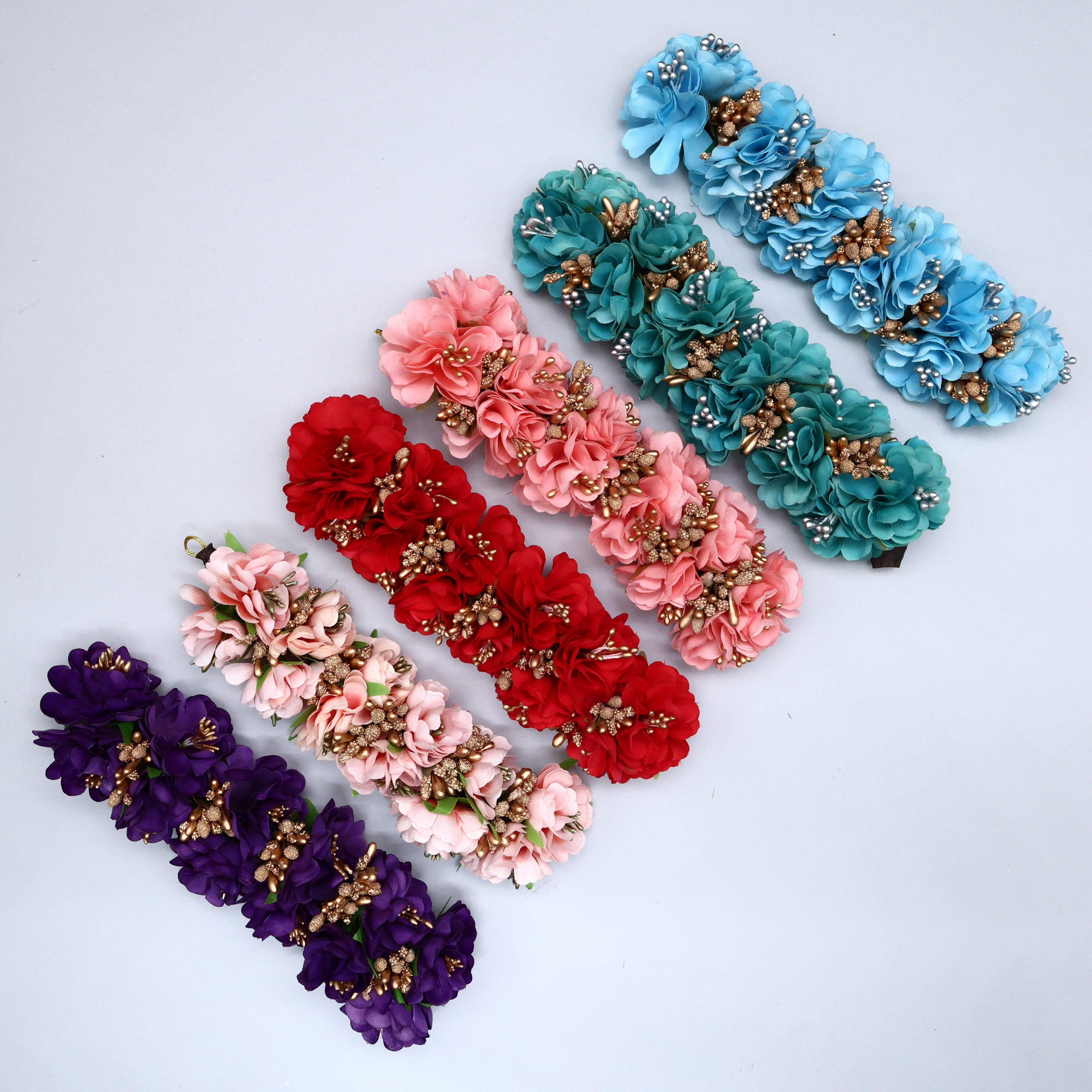 Handmade Real Look Flower Petals Pollen Bridal Short Venis