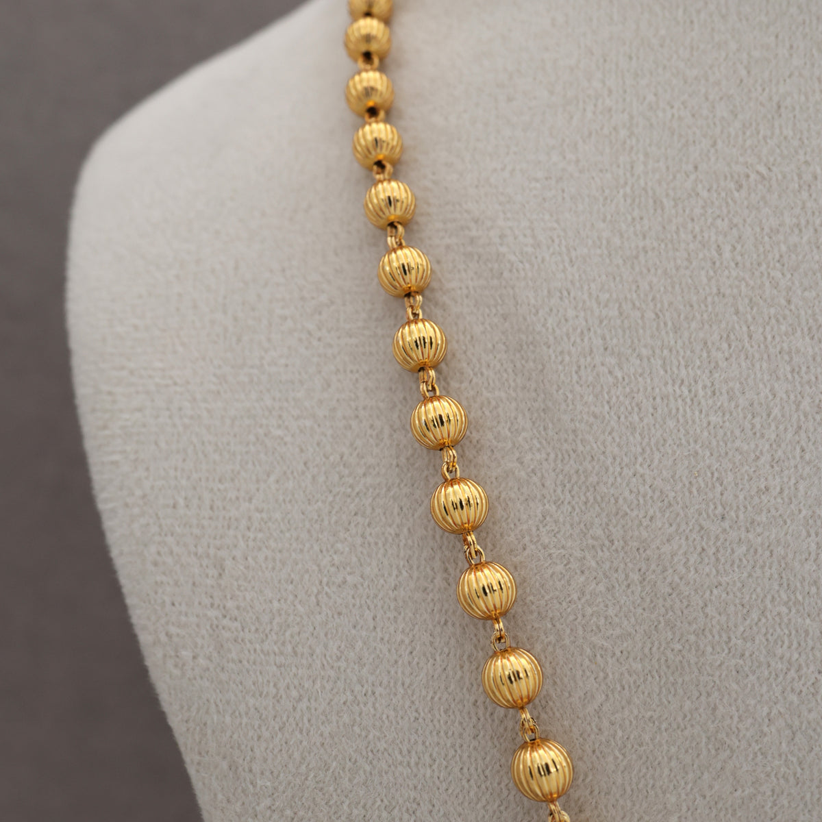 Real Gold Toned Vallam Kali Pendant Mani Mala Haaram