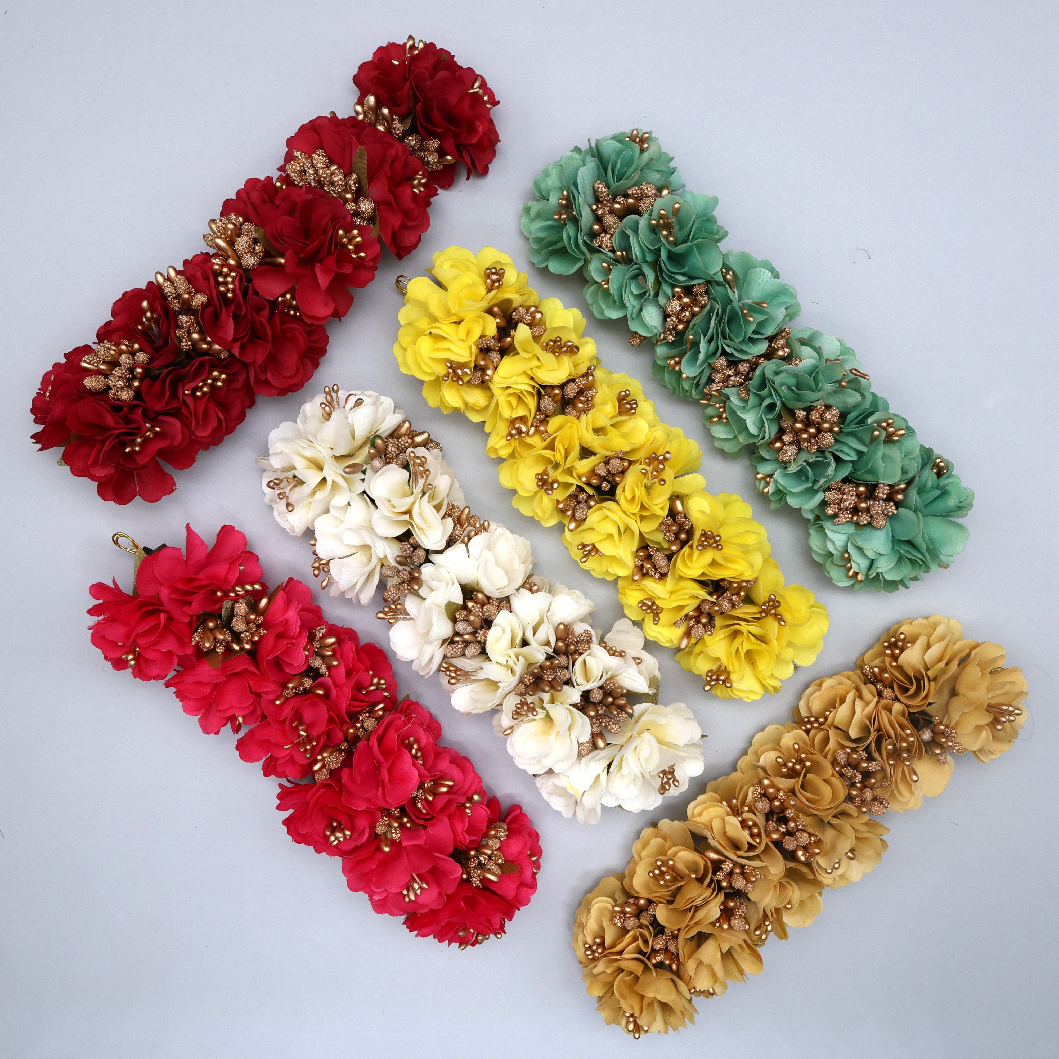 Handmade Real Look Flower Petals Pollen Bridal Short Venis