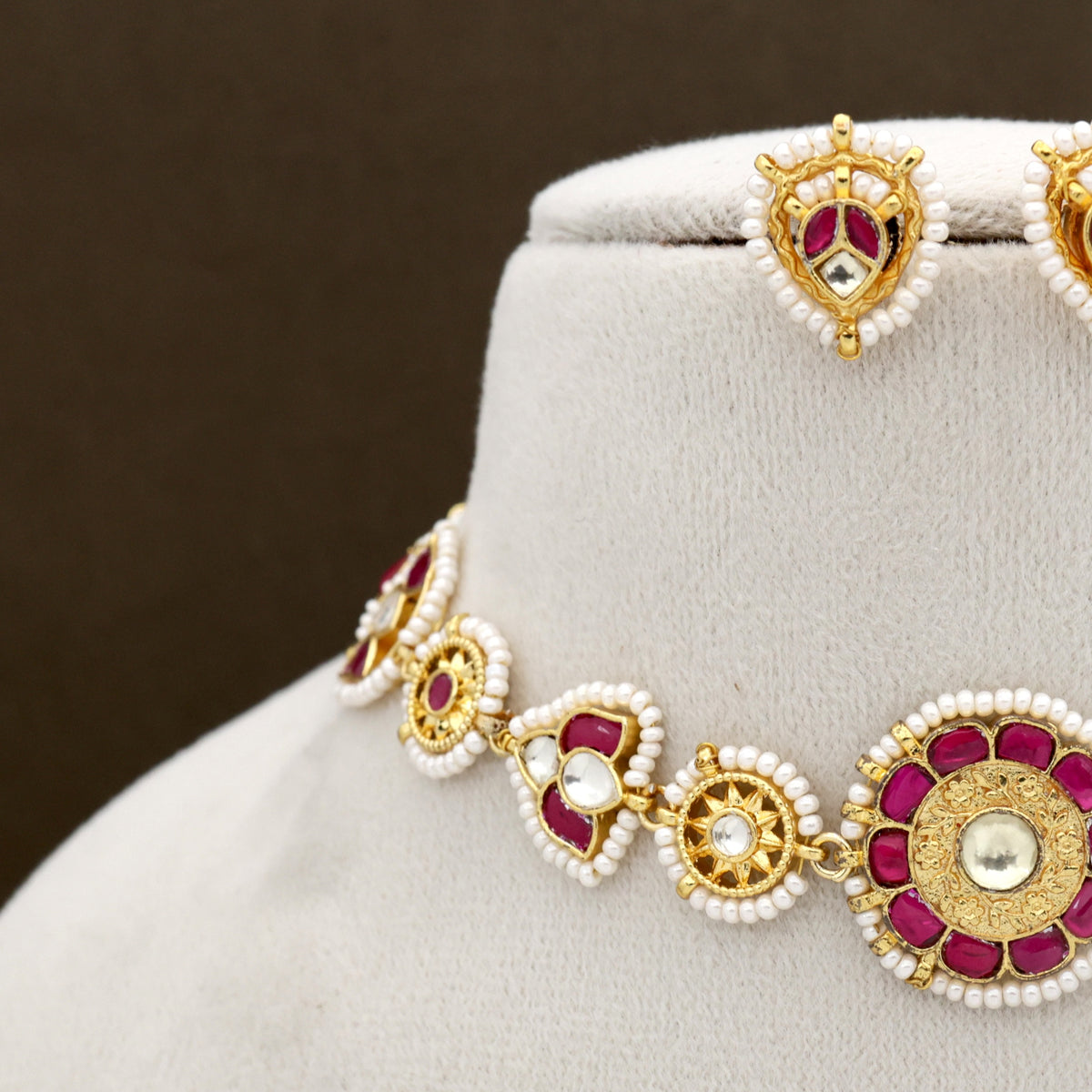 Premium Pachi Kundan 2 in 1 Sheeshpool Choker Set