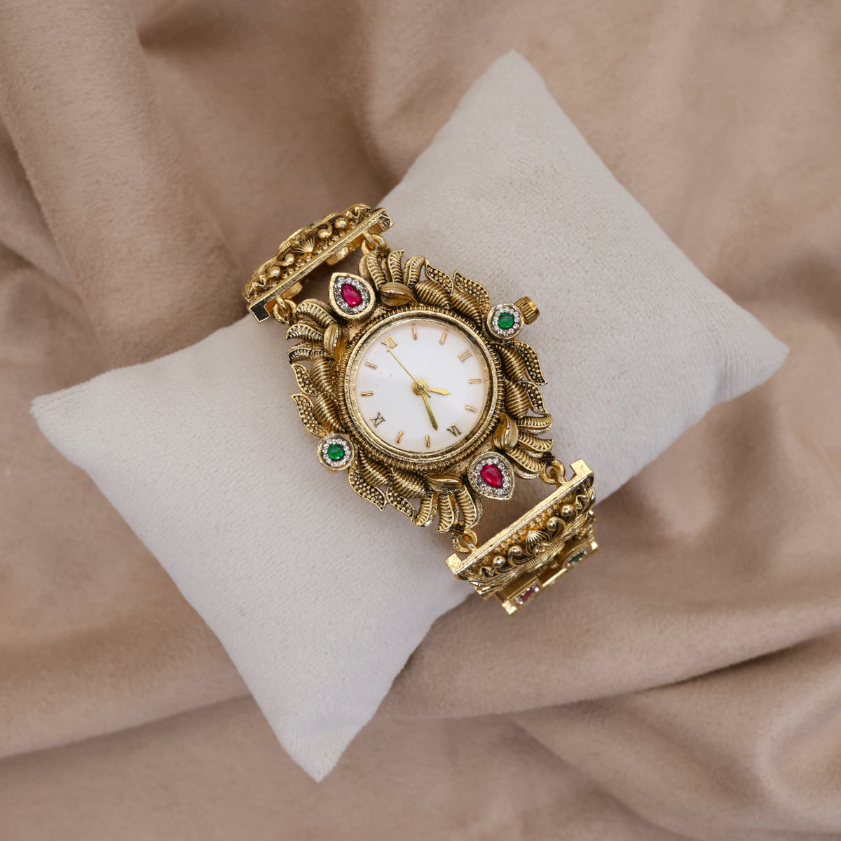 Premium Rich Antique Nagas Temple Gopuram Style Heritage Bracelet Watch