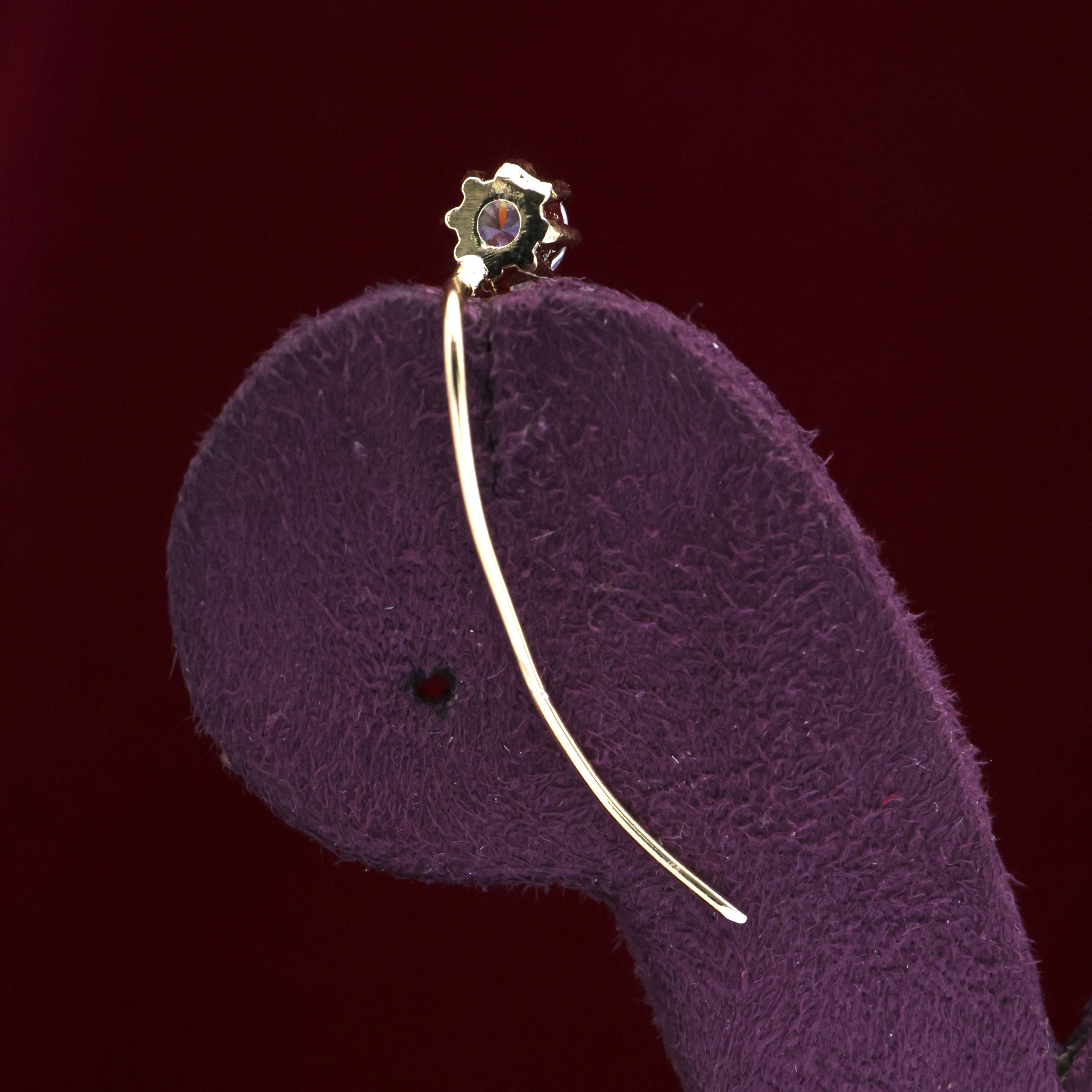 Gold Tone AD Diamond Flower Fall Earcuff Earrings