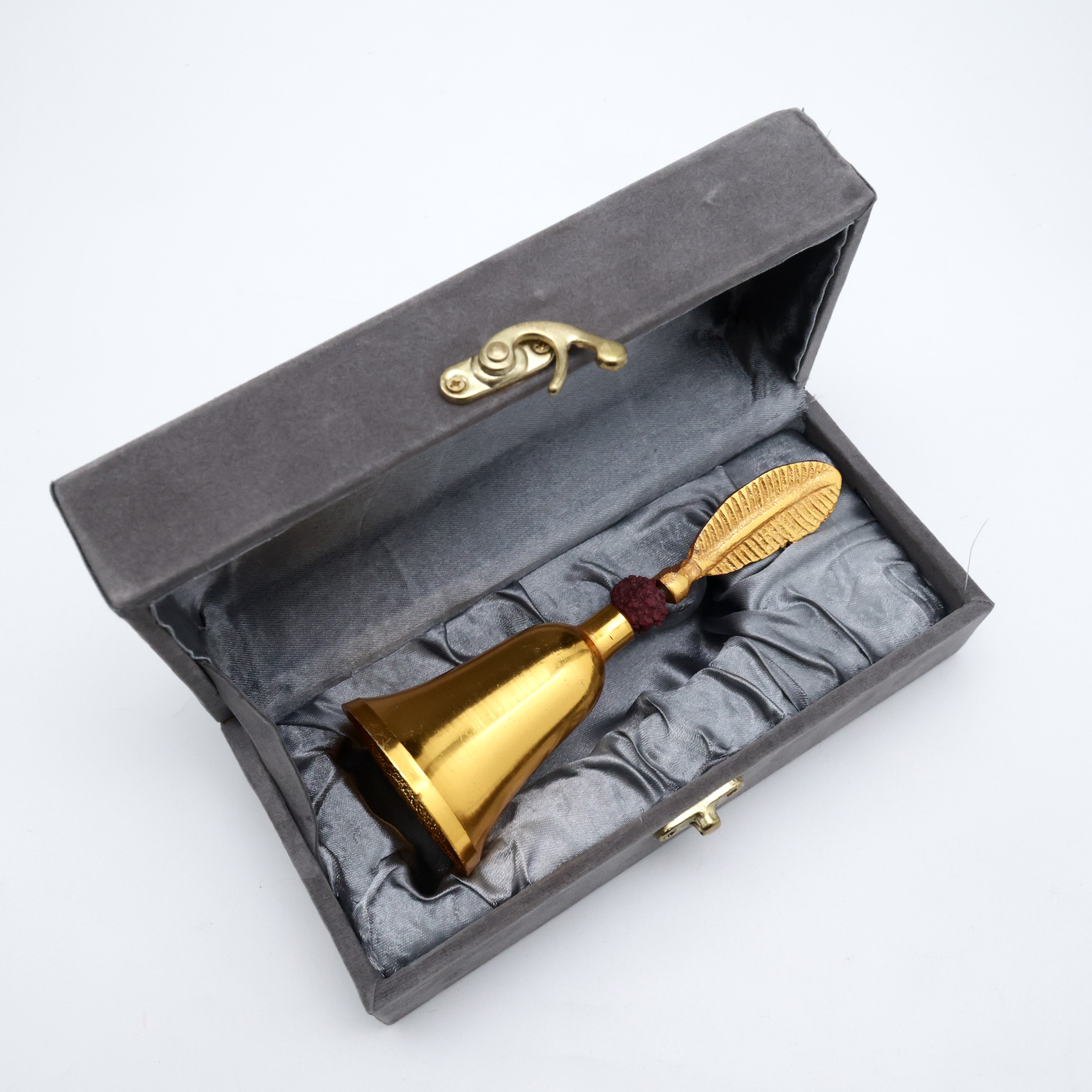 Feather Rudraksh Traditional Puja Ghant/Bell - Gold Polish