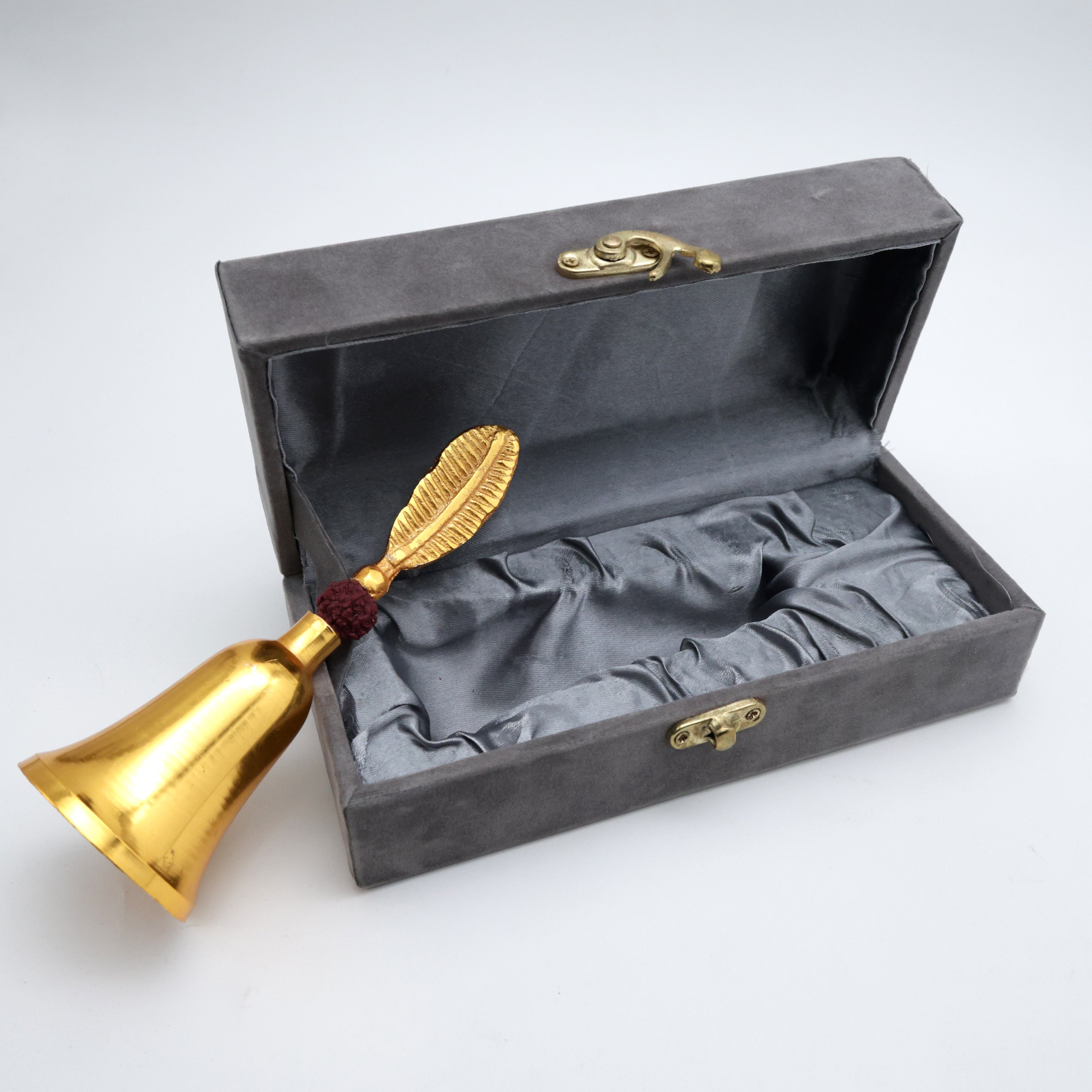 Feather Rudraksh Traditional Puja Ghant/Bell - Gold Polish