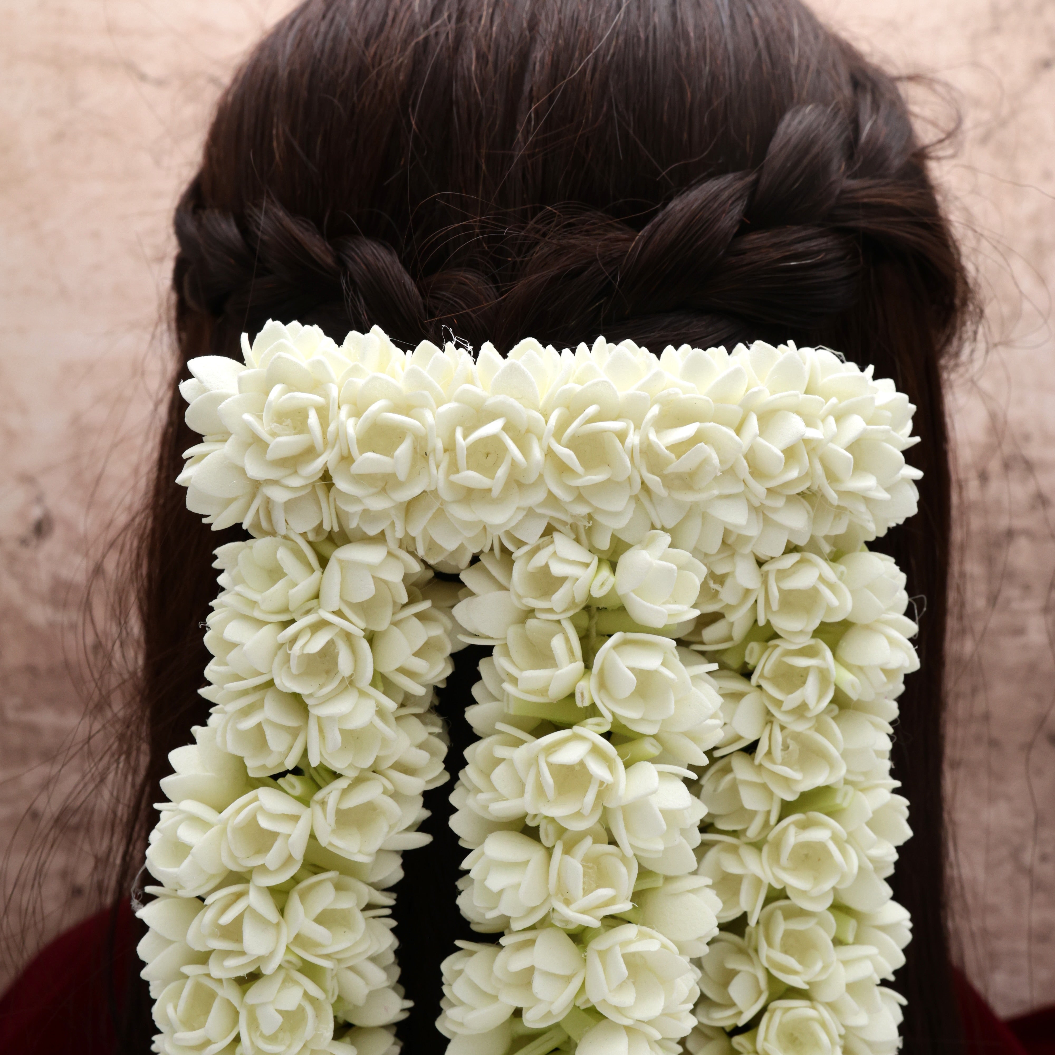 Handmade Foam 3 Line Bloomed Jasmine Poo With Clip String