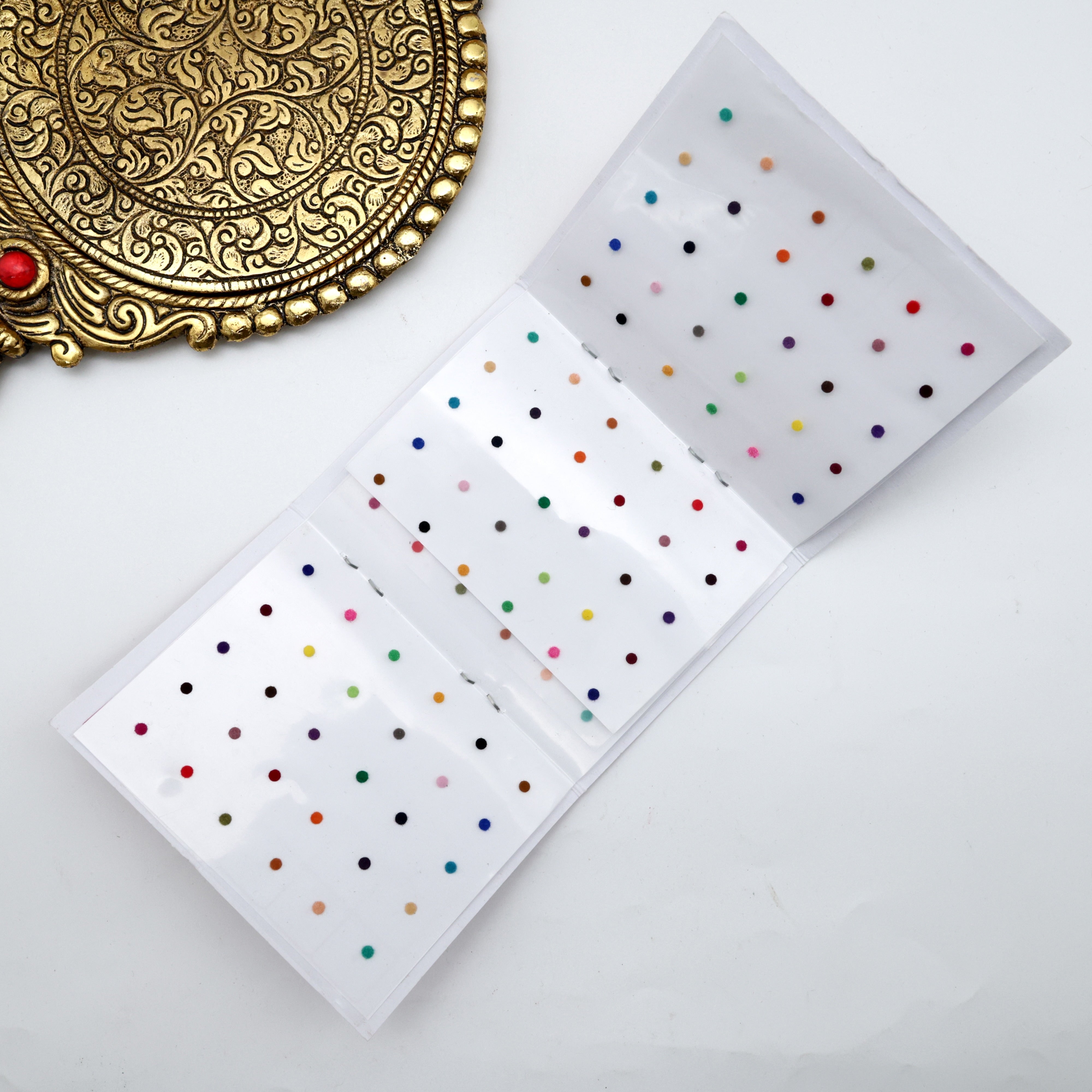 Plain Multicolour Small Sized Round Sticker Bindis Sheet Card