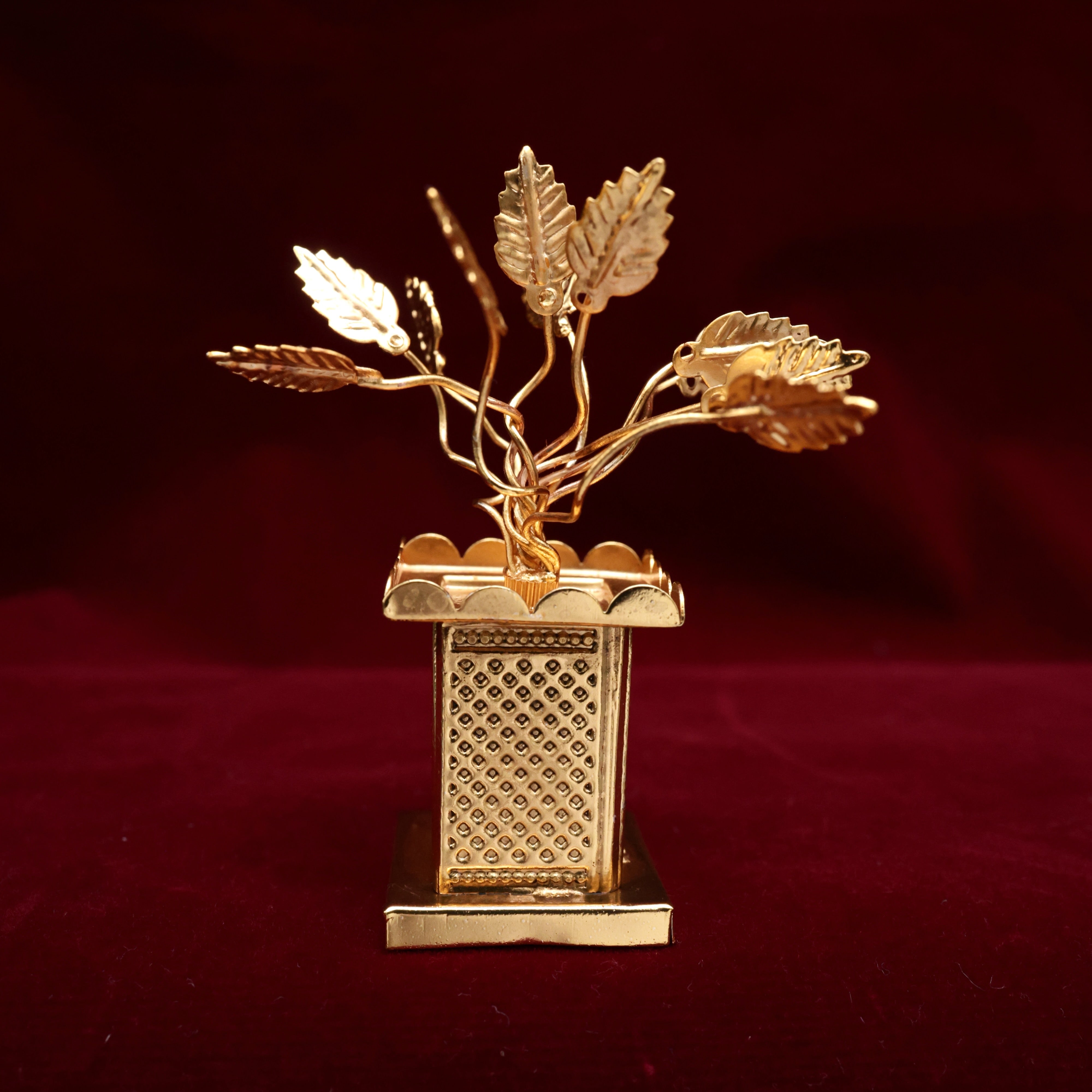 Gold Tone Traditional Tulsi Brindavan - Best Puja Return Gift