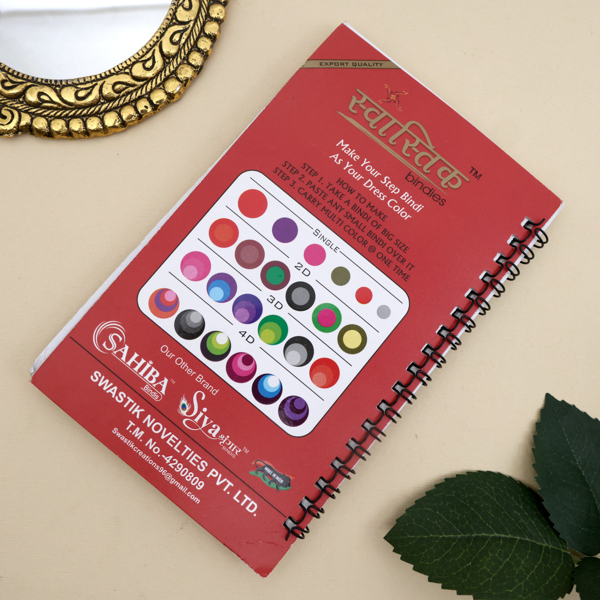 Premium Double Shade Single Stone Premium Round Multicolour Bindi Book