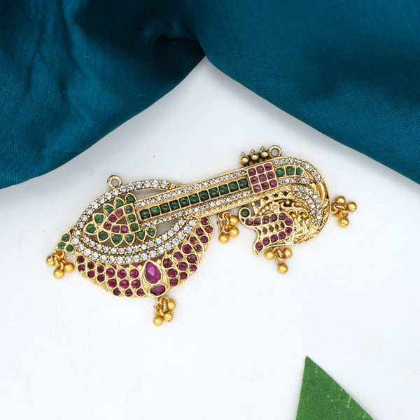 Premium Kemp Kundan Detachable Veena Pendant