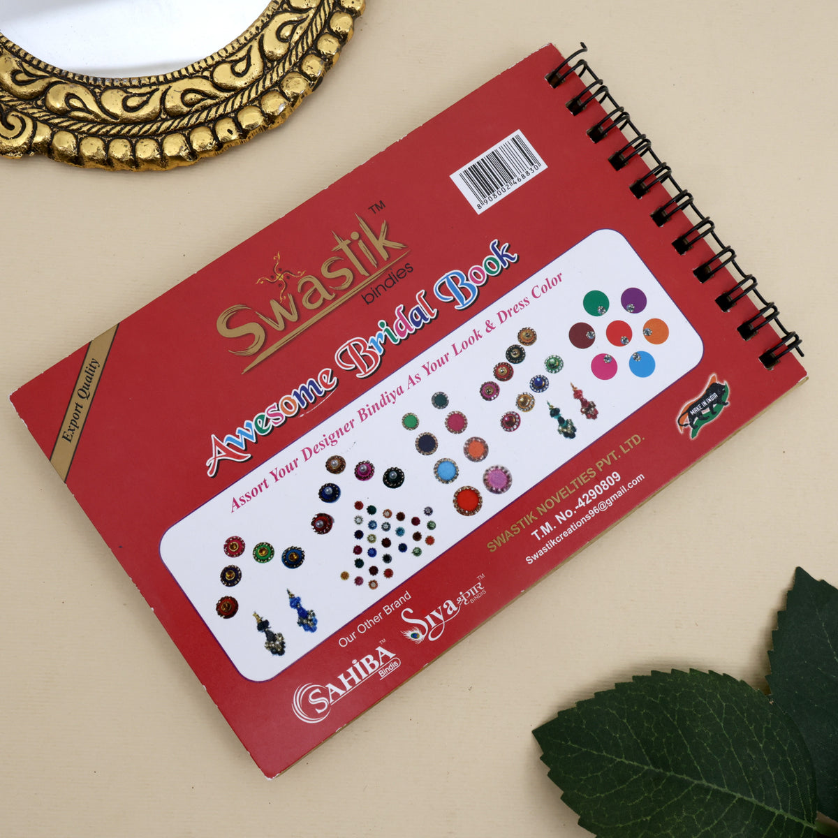 Swastik Full Golden Stone Border Round Colour Bridal Bindi Book - 300 Bindis