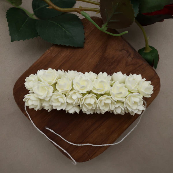 HANDMADE FOAM REUSABLE 3 LAYER BLOOMED JASMINE/MALLI POO 4 INCHES STRING