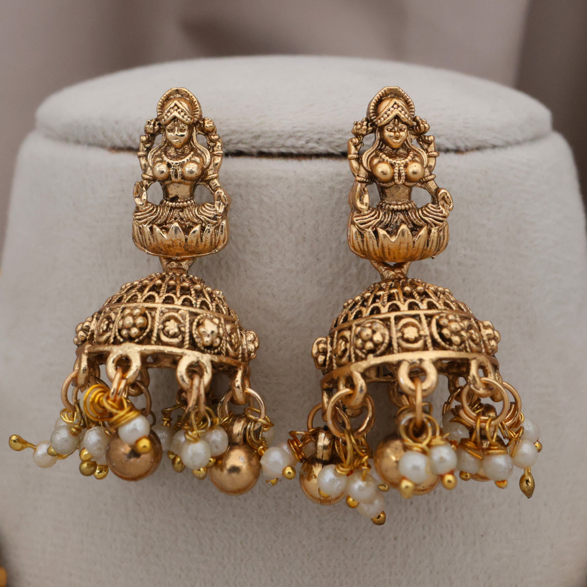 Gold Look Nagas Peacock Lakshmi Budget Bridal Necklace Set