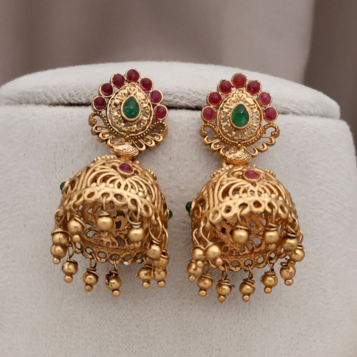 Gold Look Antique Matte Tilak Flower Budget Bridal Necklace Set