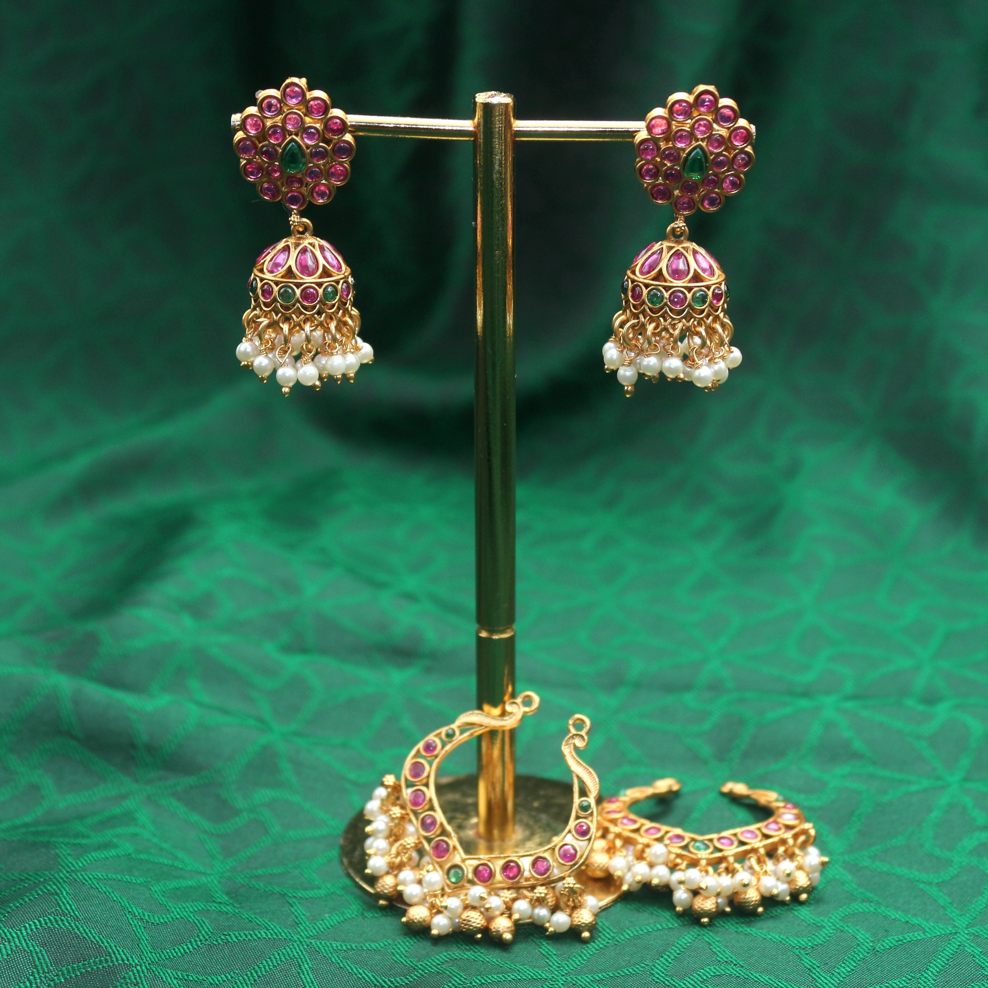 Detachable Premium Kemp Two Way Jhumka Chaandbali