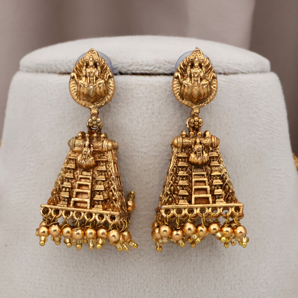 Antique Matte Budget Meenakshi Devi Gopuram Pendant Mala Set