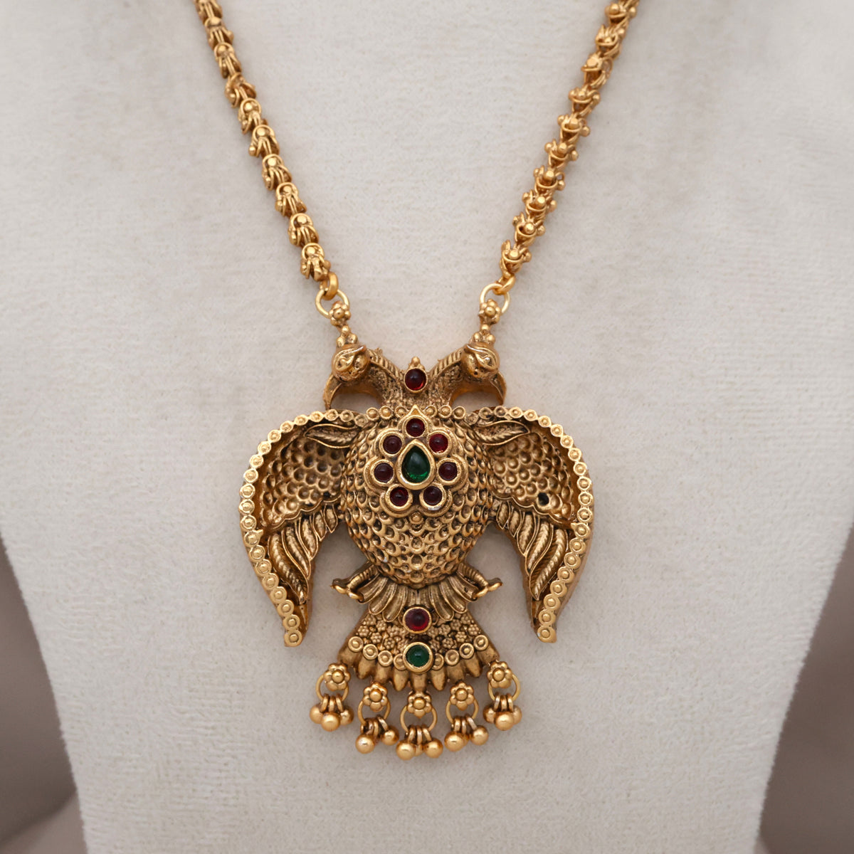 Antique Budget Gandaberunda Pendant Chain Pendant Necklace Set
