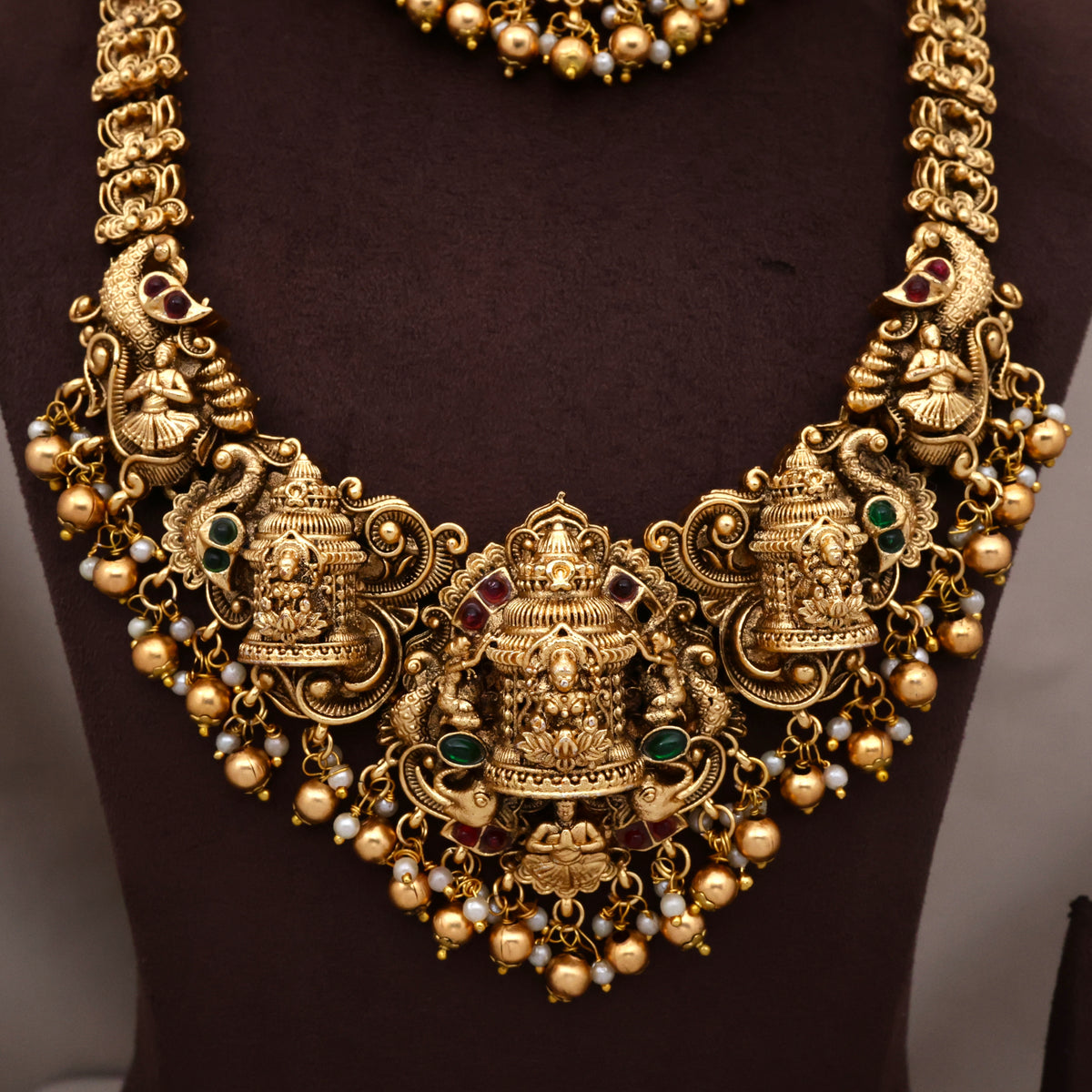 Antique 3d Embossed Lakshmi on Kireetam Bridal Combo Set