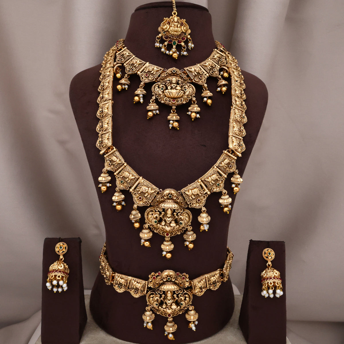 Antique Matte Gajalakshmi Budget Bridal Combo Set