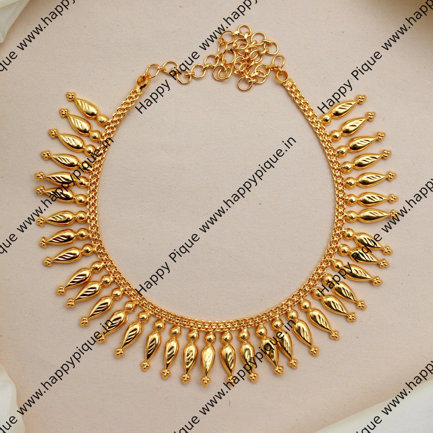 Real Gold Look Traditional Big Mulla Mottu Necklace