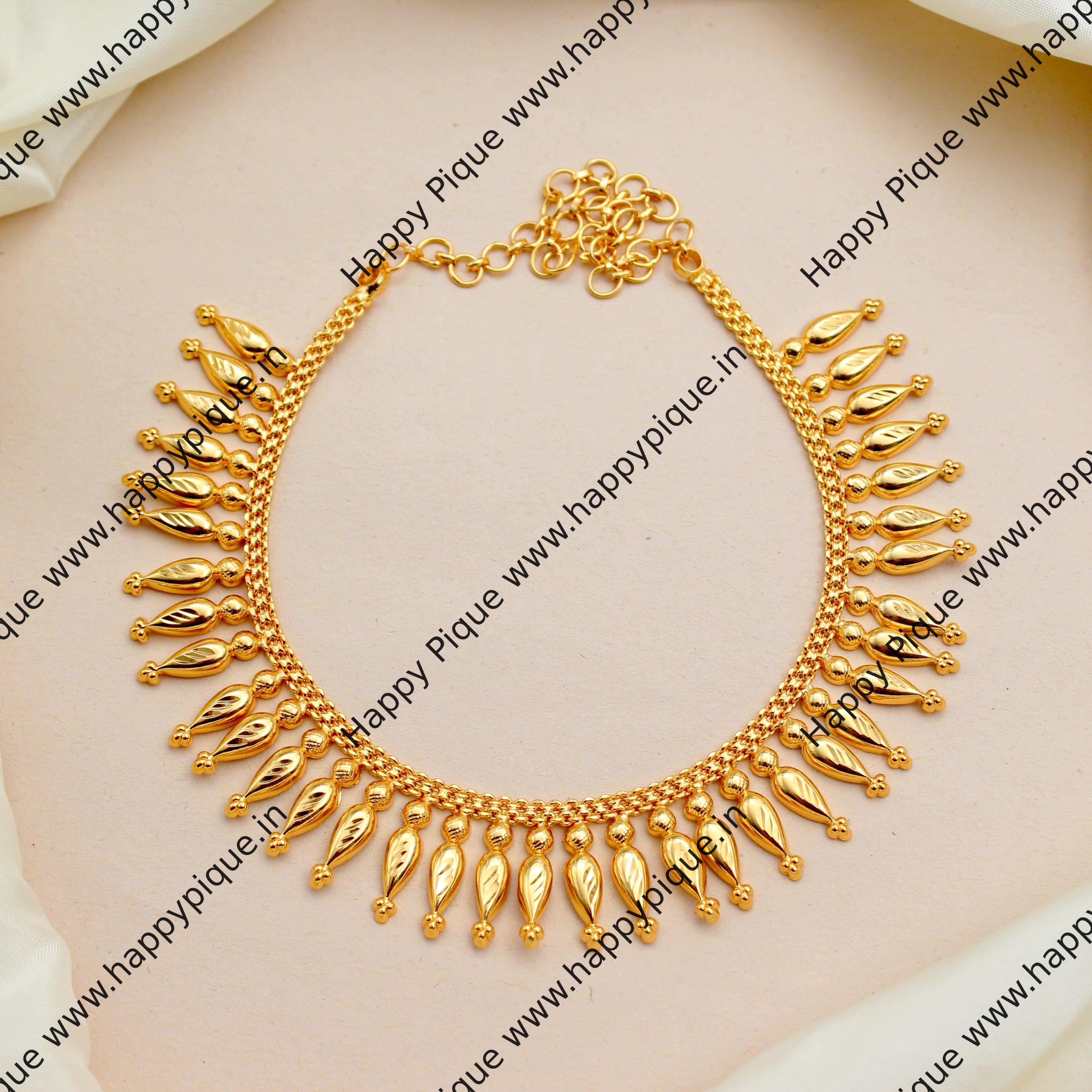 Real Gold Look Traditional Big Mulla Mottu Necklace