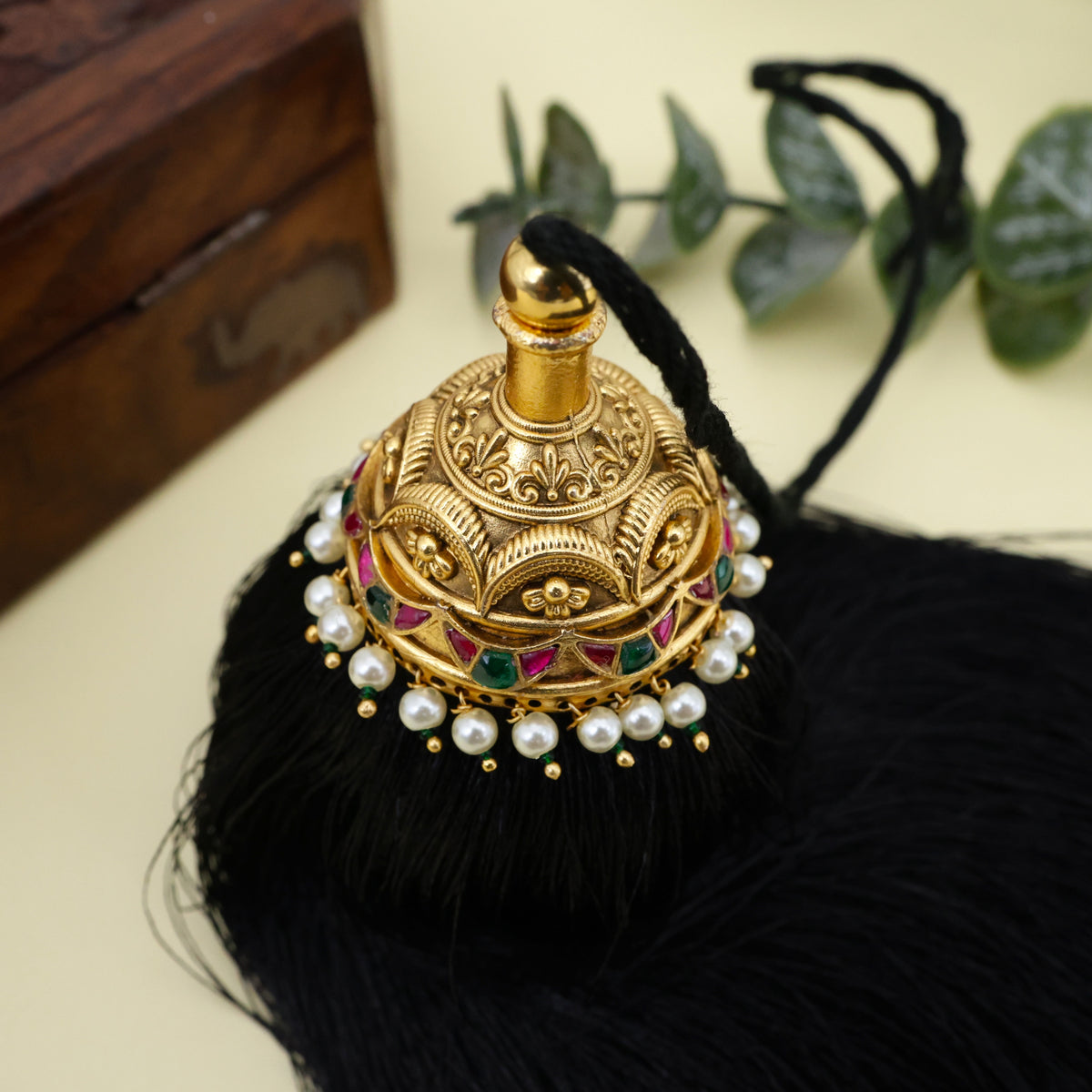 Antique Nagas Jadau Kundan Chaand Big Single Piece Jada Kuchlu/Jada Koppu/Jada Kunjalam
