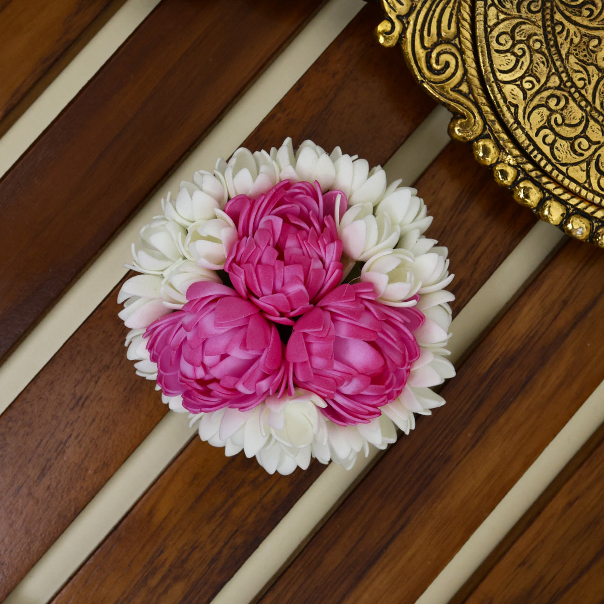 Handmade Foam 3 Lotus Chendu Bloomed Jasmine French Barrette Hair Clip