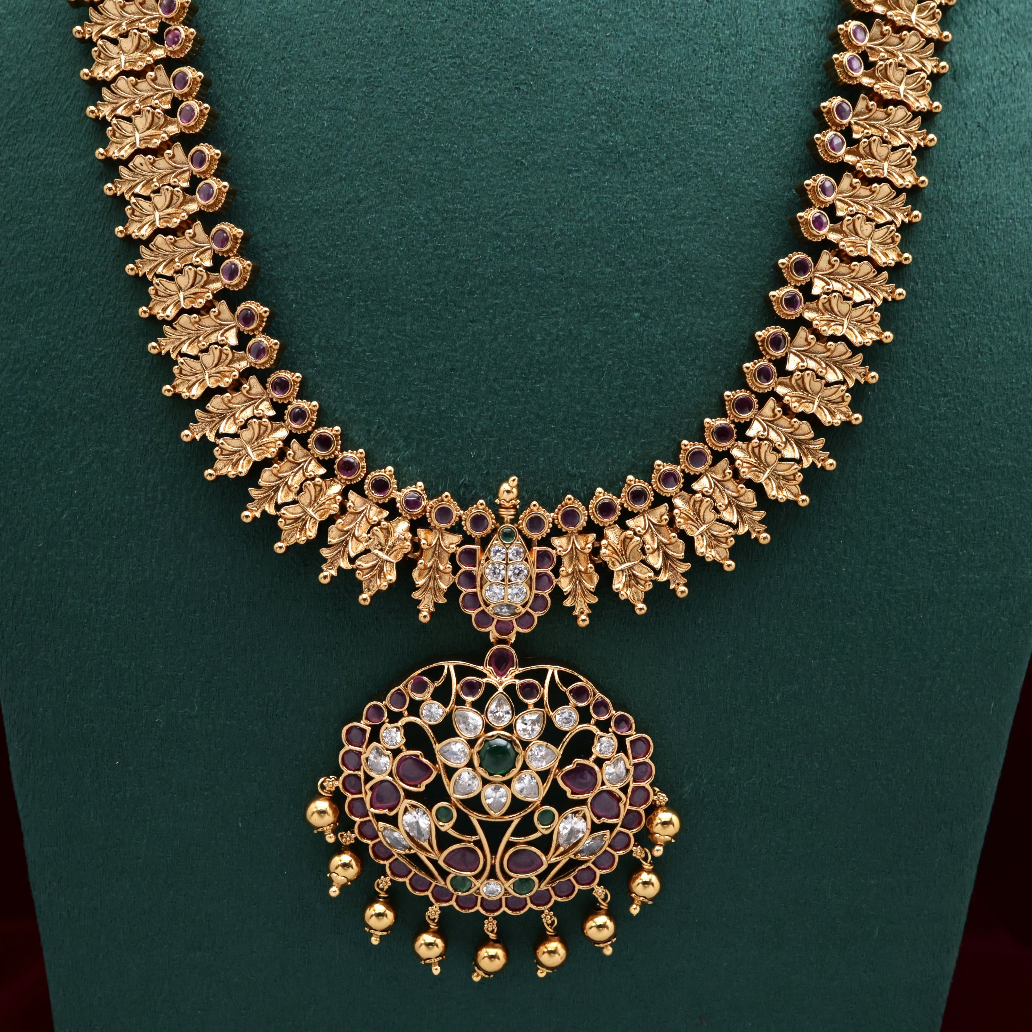 Premium Kemp Kundan Removable Pendant Two In One Bridal Haaram - Haaram can also be used as hip belt